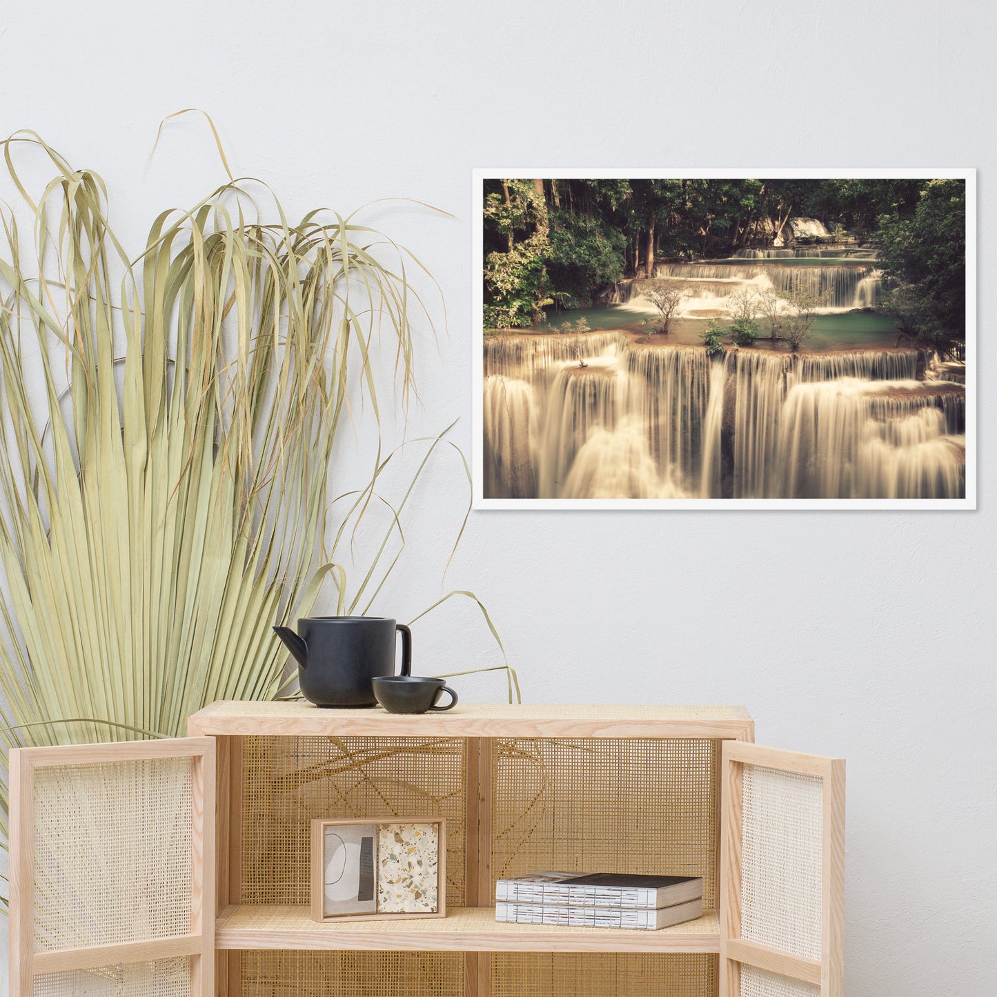 Misty Huay Mae Khamin Waterfall Thailand Framed Wall Art Prints