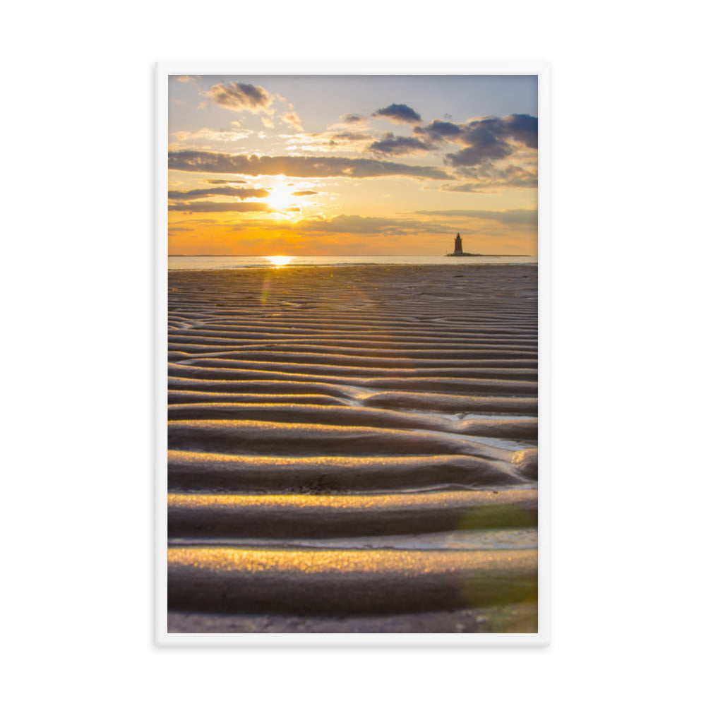 Sandbars and Sunset Coastal Landscape Framed Photo Paper Wall Art Prints