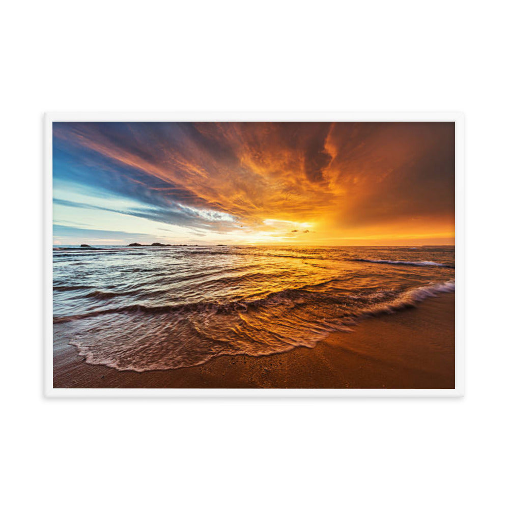 Tranquil Seascape Beach / Coastal Landscape Photograph Framed Wall Art Print