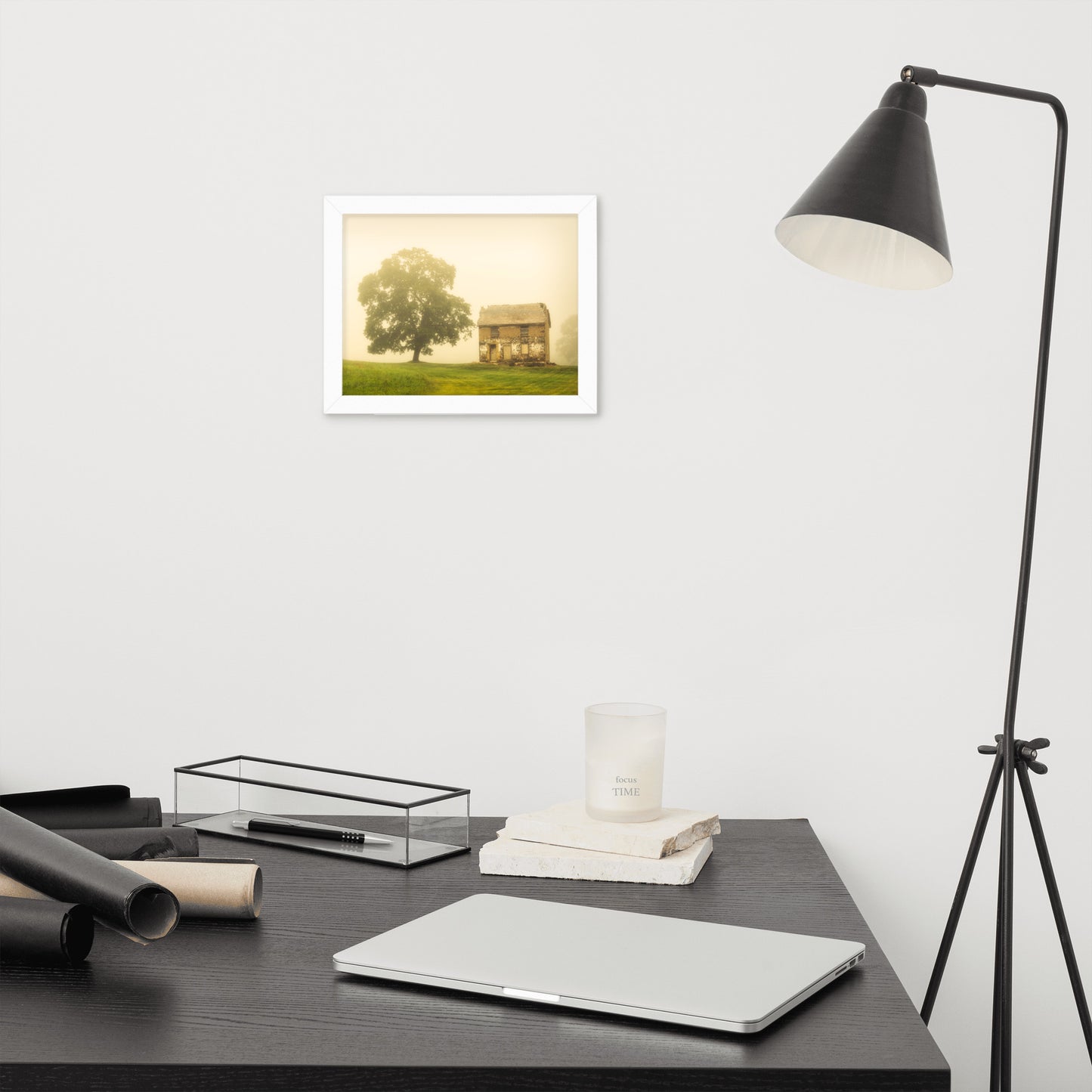 Office Bathroom Art: Abandoned House - Rustic / Rural / Country Style Landscape / Nature Framed Photo Paper Wall Art Prints - Artwork - Wall Decor