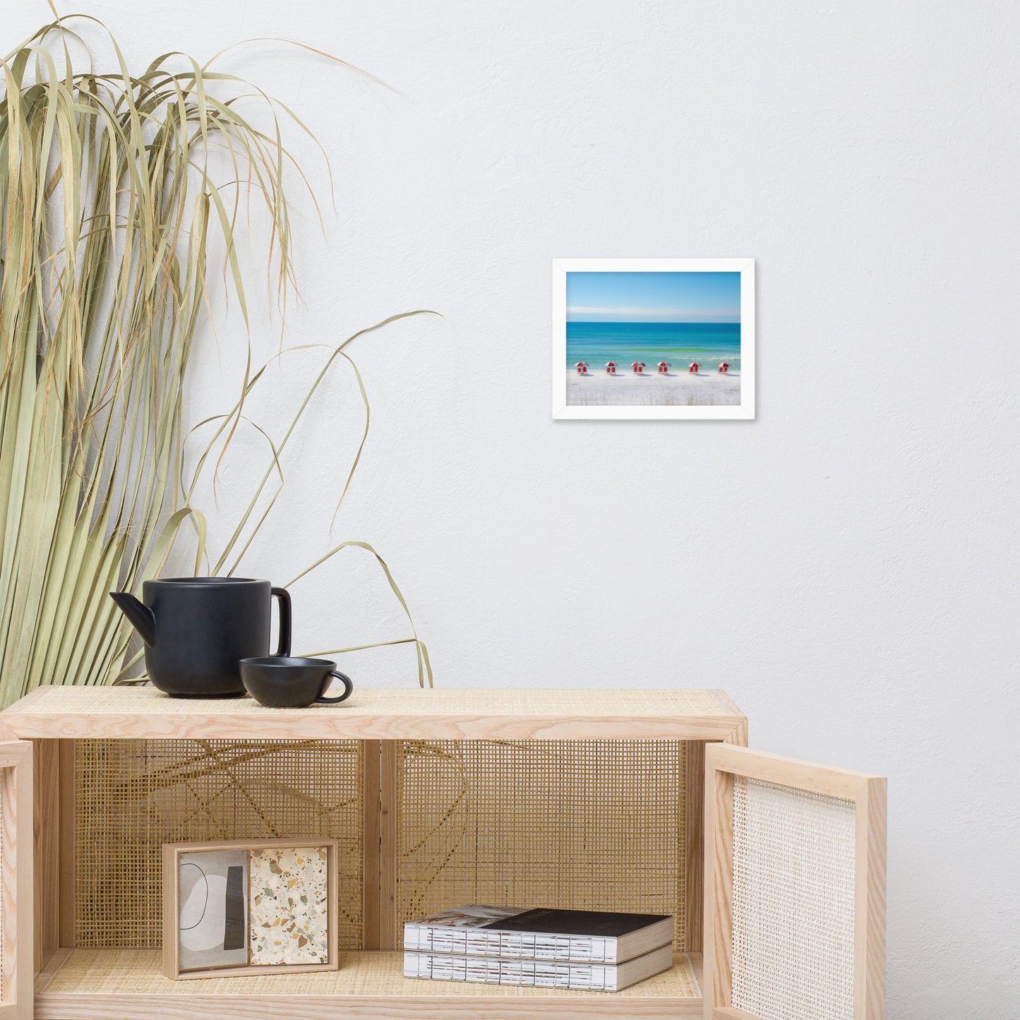 Life at the Beach Minimal Coastal / Beach Landscape Framed Wall Art Print