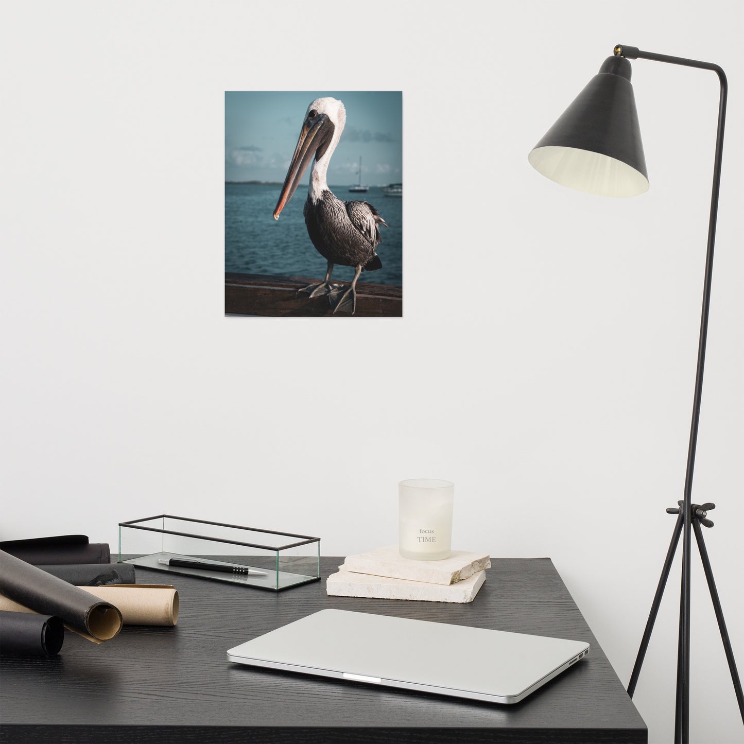 Bob The Pelican 2 Colorized Loose Wall Art Print