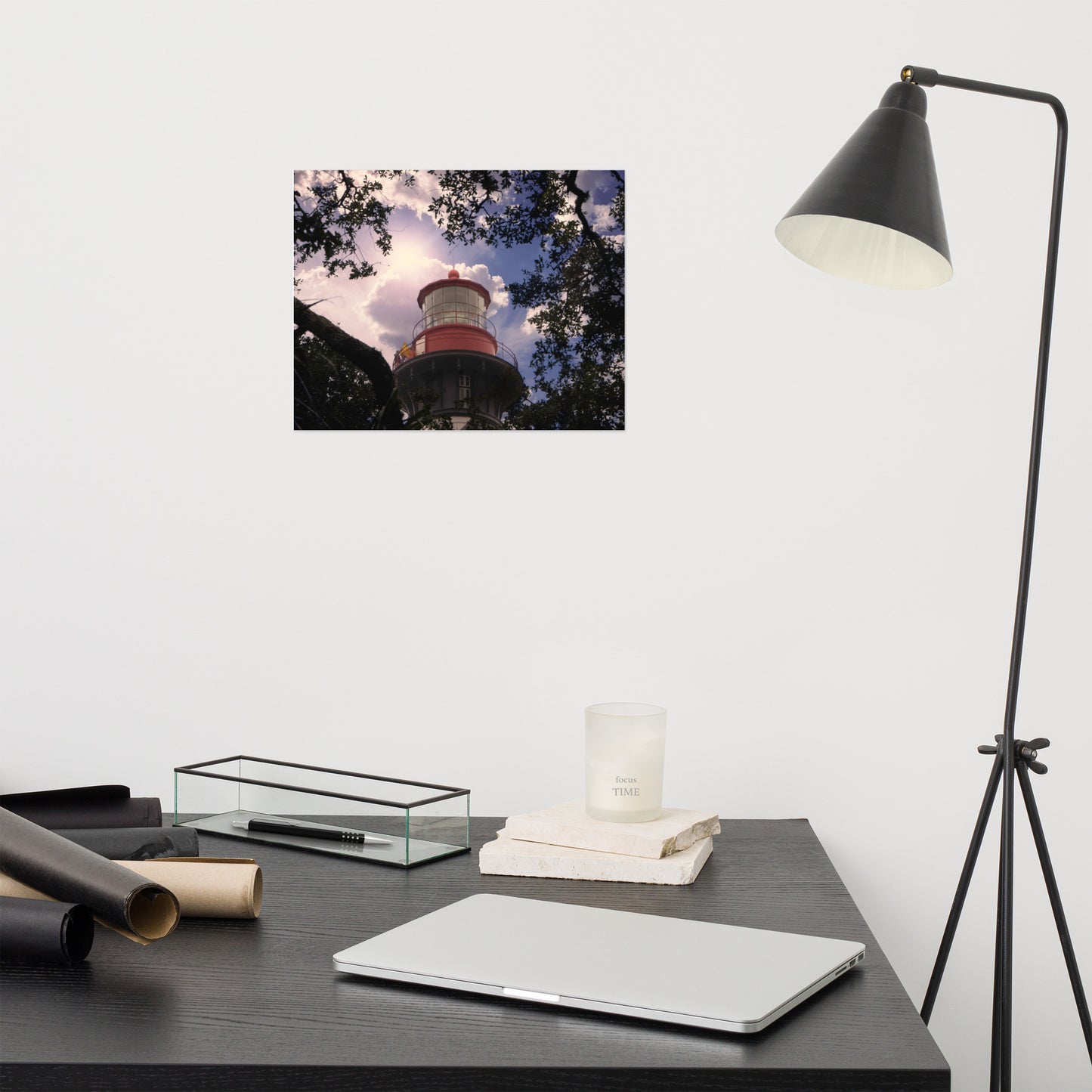 St. Augustine Lighthouse and Tree Architectural Nature Photograph Loose Wall Art Prints