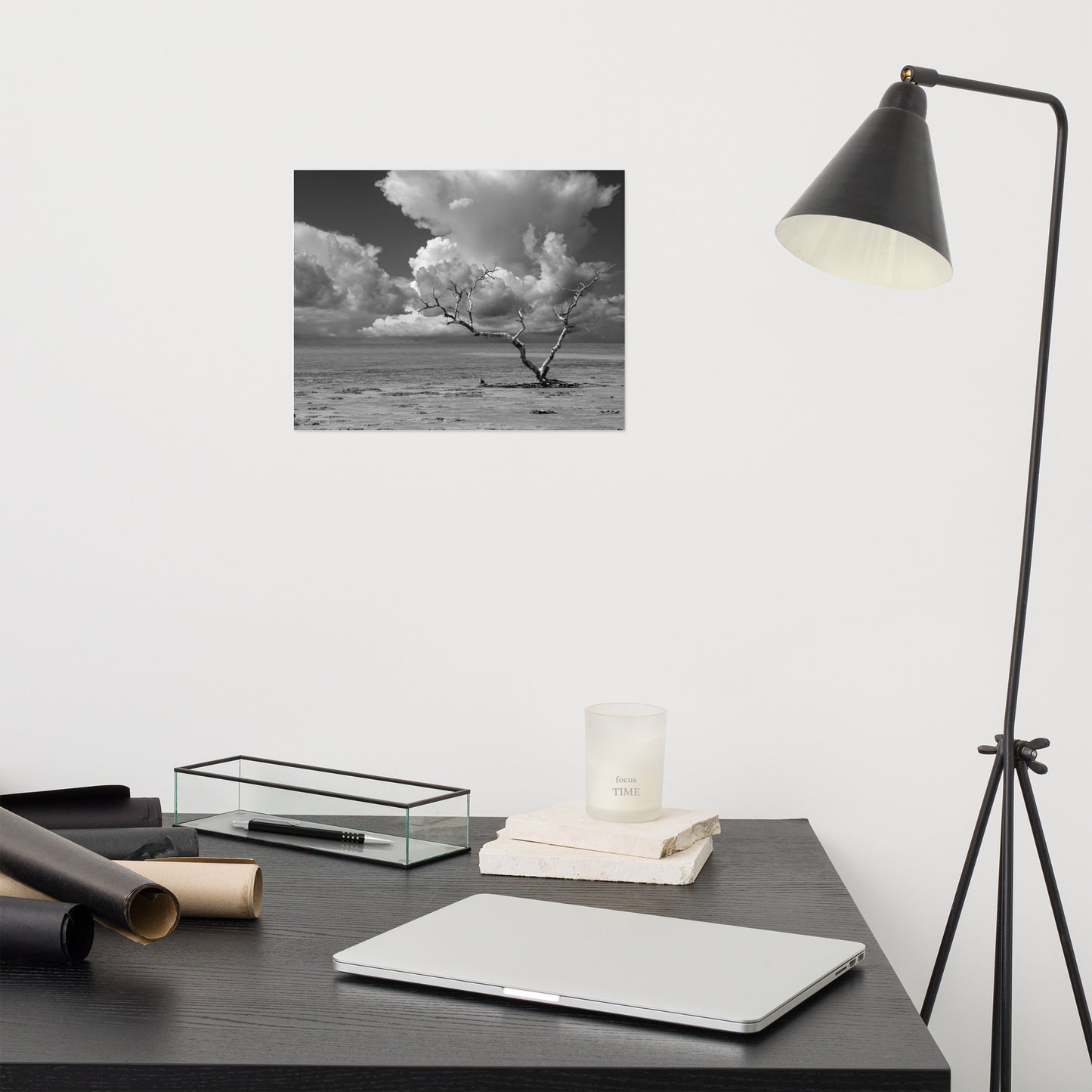 Wanderlust Black and White Coastal Landscape Photo Art Print