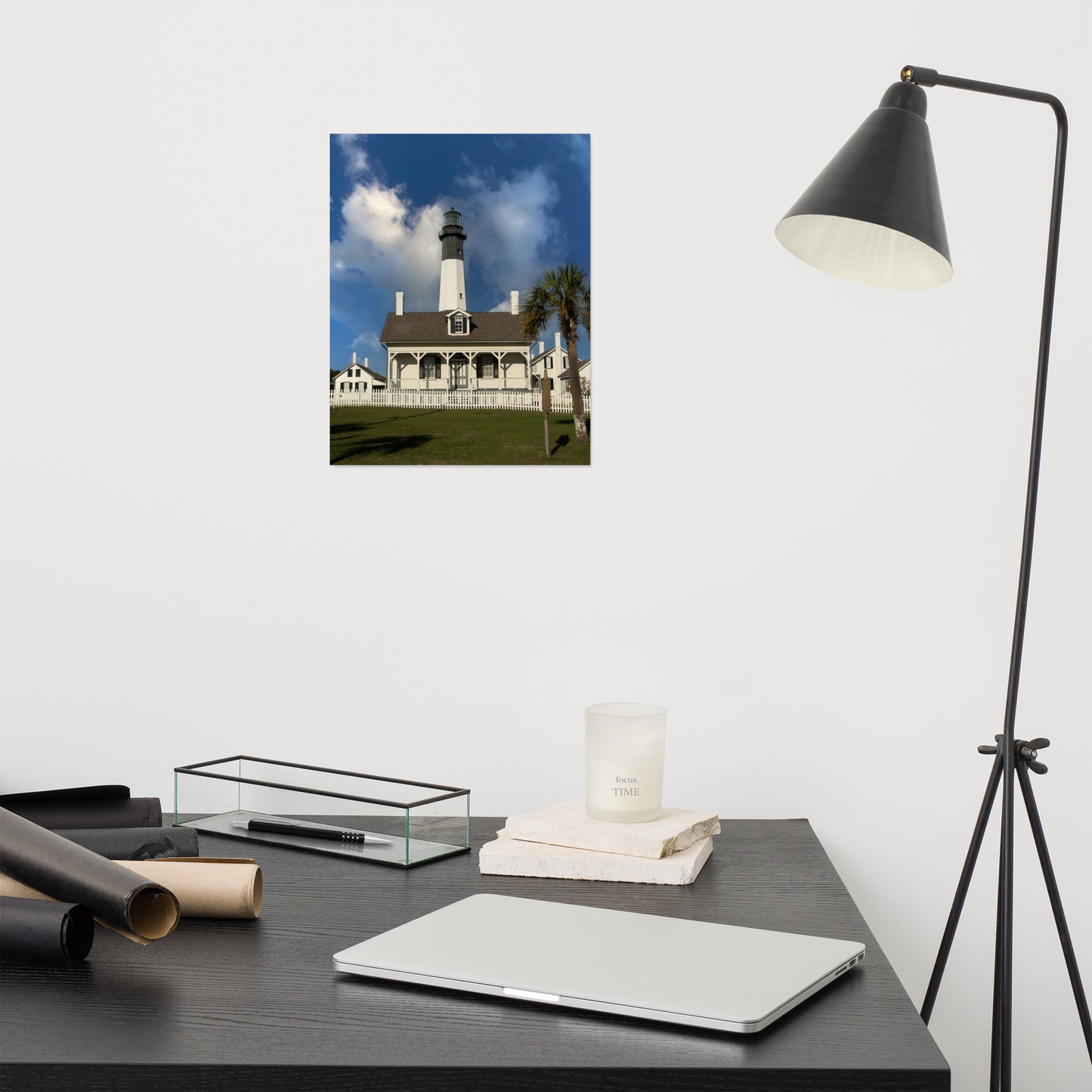 Tybee Island Lighthouse Coastal Architectural Landscape Photo Loose Wall Art Print