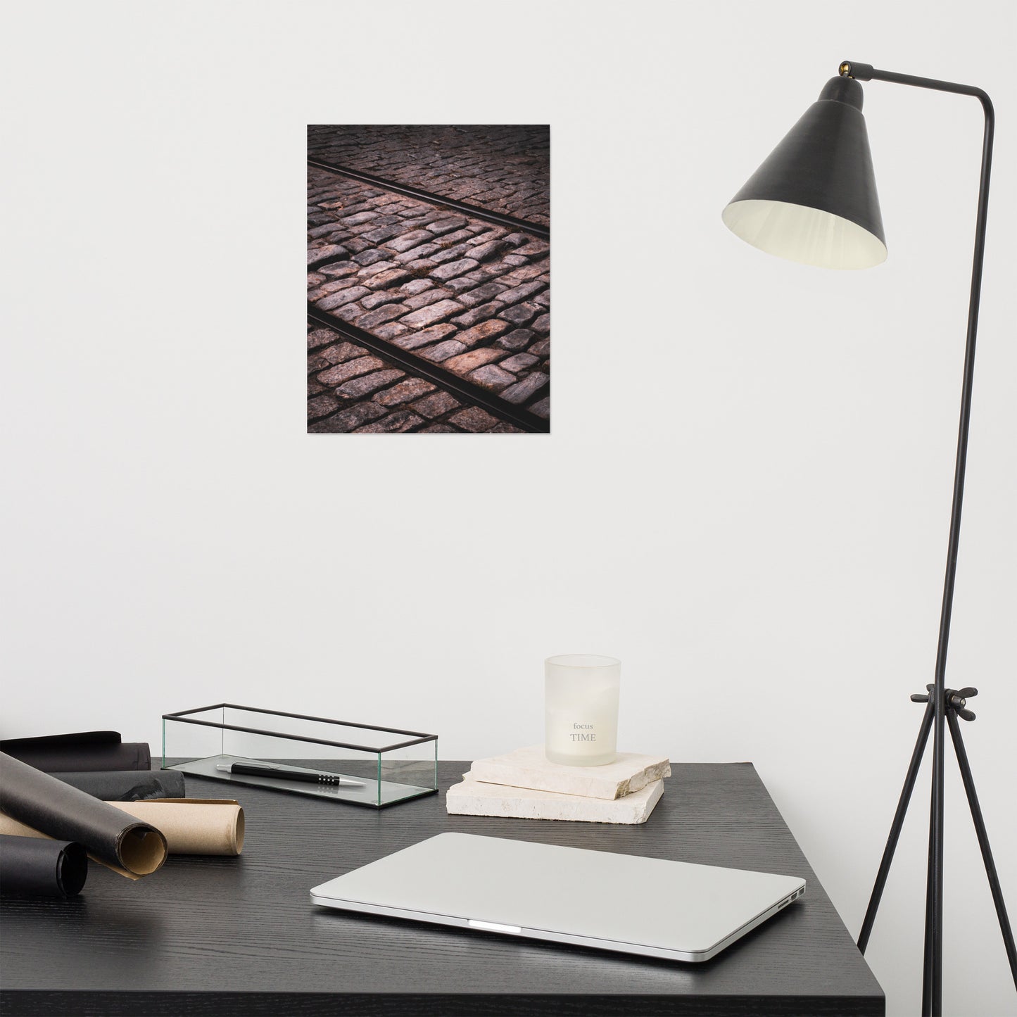 Train Tracks Cobblestone River Street Savannah Ga Rustic Farmhouse Style Industrial Photograph Loose Wall Art Print