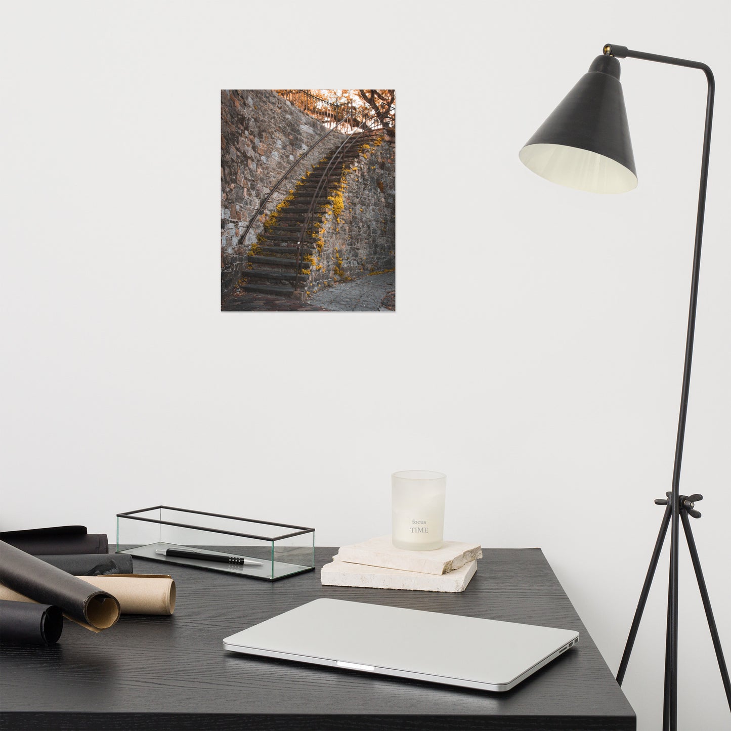 Old Stone Stairs River Street Savannah Ga Architectural Photo Loose Wall Art Print