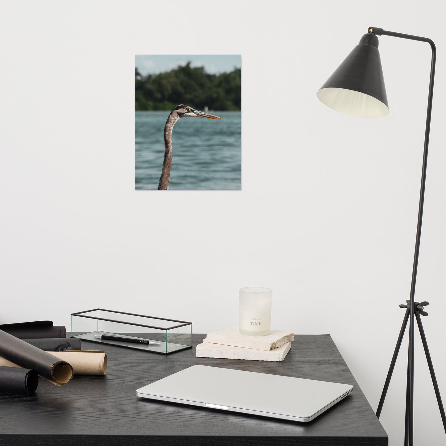 Heron in the Sound Bird / Animal / Wildlife Photo Loose Wall Art Print