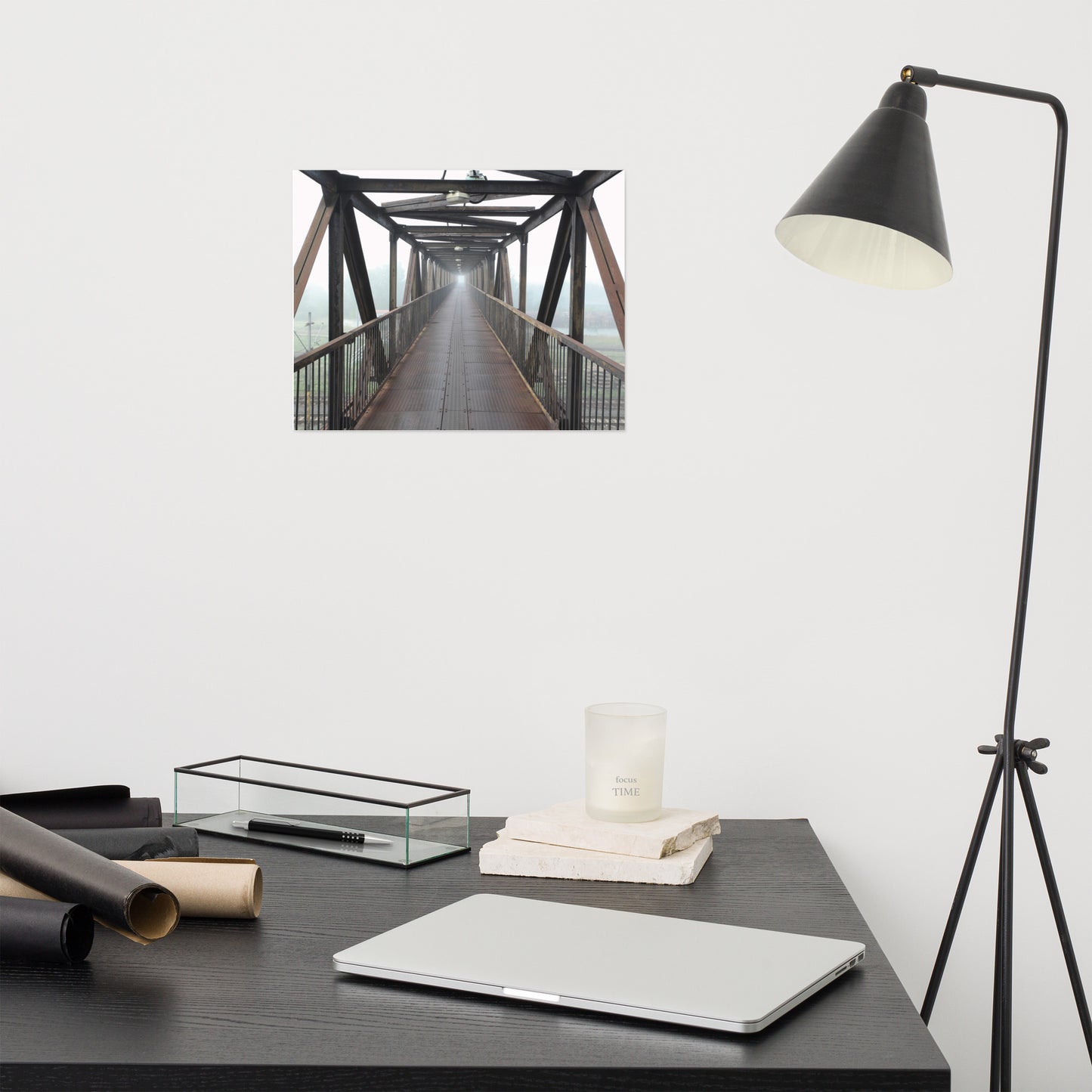 Architectural Photography Industrial: Vanishing Point Frameable Art Print