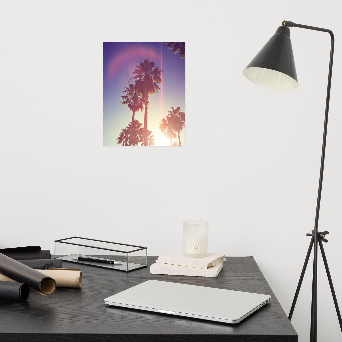 Retro Palm Trees Coastal Beach Botanical Nature Photograph Loose / Unframed Wall Art Print