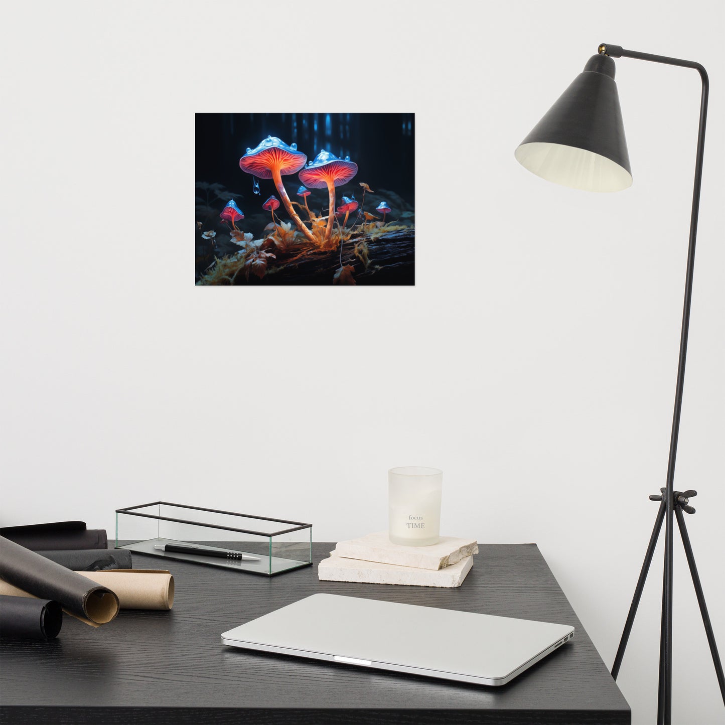 Minimalist Botanical Wall Art: "Mystical Mushrooms" Abstract / Modern Unframed Print