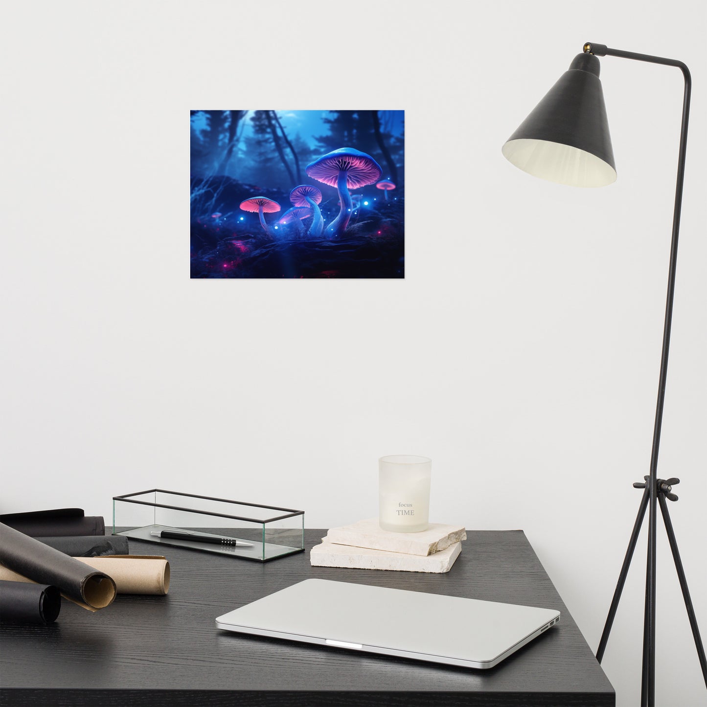 Amazing Surreal Art: "Nature's Nightlight Mushrooms" - Abstract / Minimal / Modern / Botanical Print