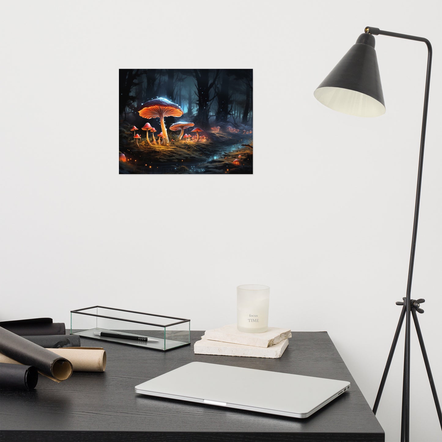Modern Surrealism: "Fungus Lantern" Mushrooms - Abstract / Minimal / Botanical Unframed Art Print