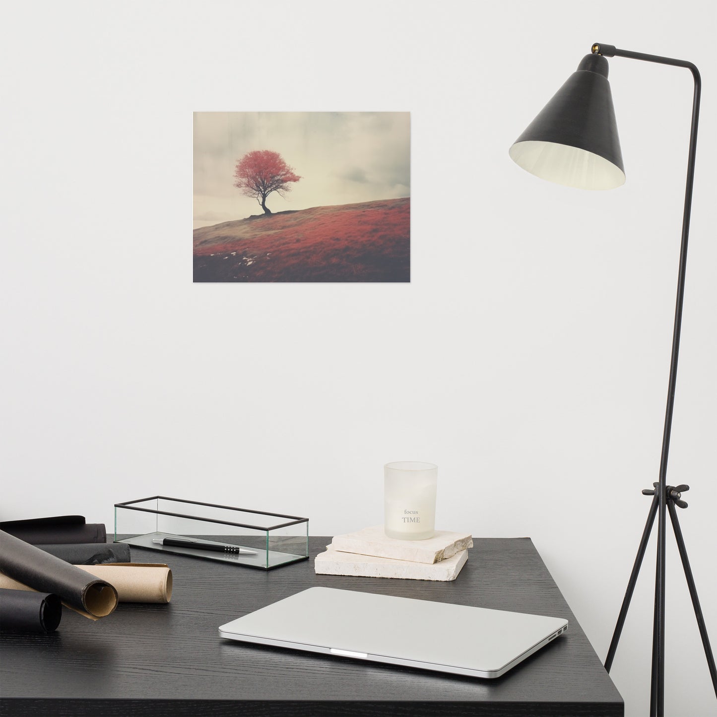 Autumn Solitude Minimal Botanical Retro Subdued Photorealism - Digital Artwork Loose Print
