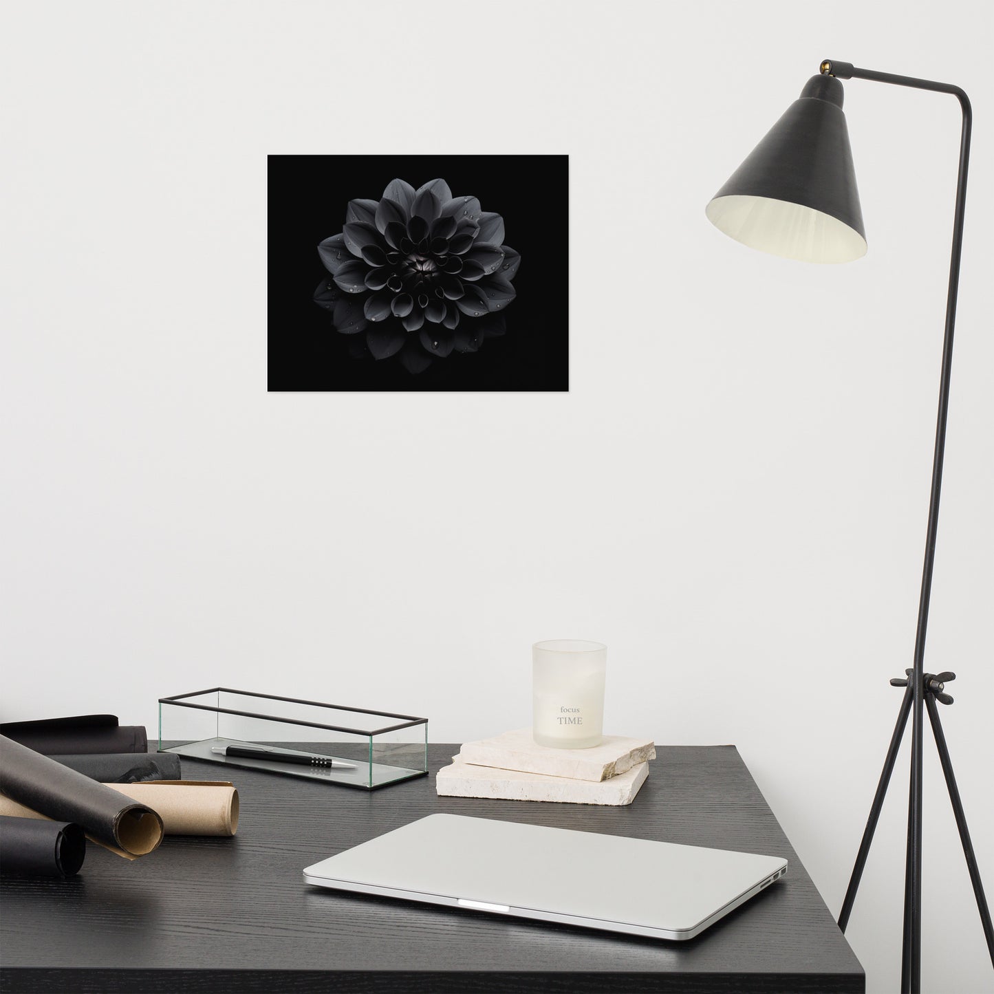 Black Beauty Black Flowers Photorealism Painting - Digital Artwork Loose Art Print