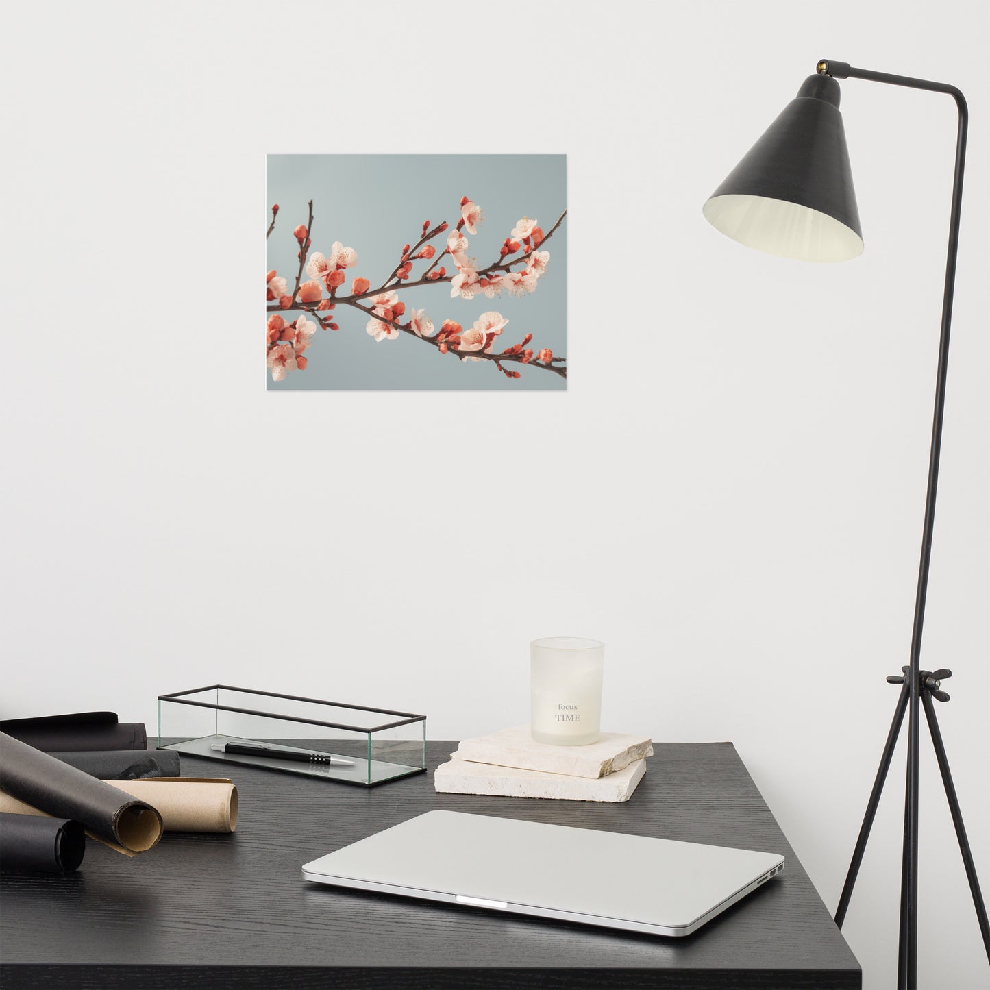 Botanical Whispers Apricot Blooms Peach Floral Photorealism Painting - Digital Artwork Loose Art Print