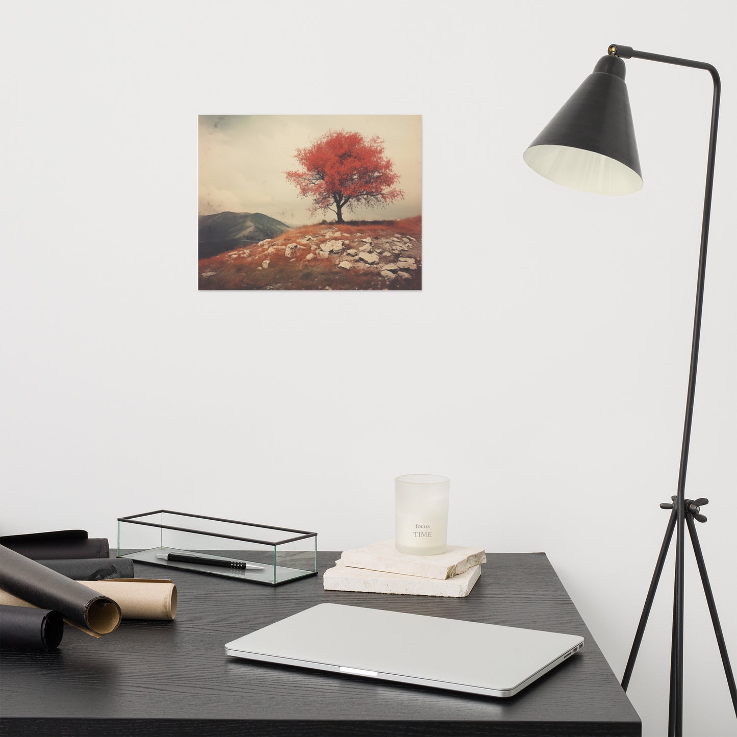 Country Wall Decoration: Crimson Peak Minimal Botanical Retro Subdued Photorealism - Digital Artwork Loose Art Print