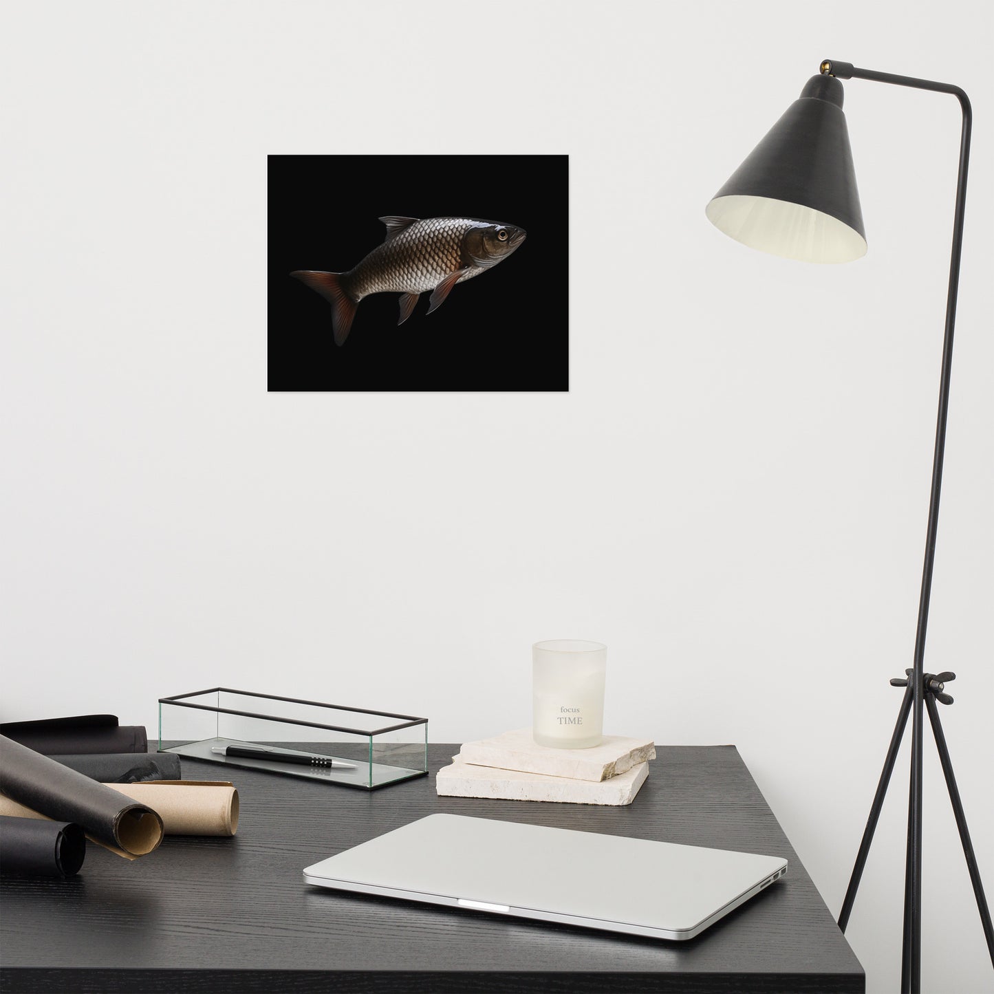 Scaled Silhouette Minimal Photorealism - Digital Artwork Loose Art Print