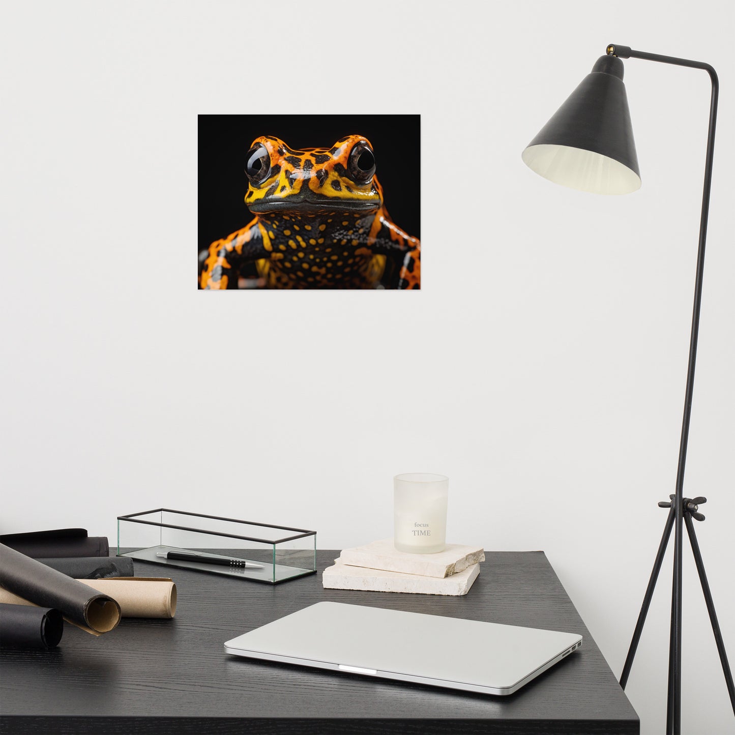 Warning Colors Mantella Frog Photorealism - Digital Artwork Loose Art Print