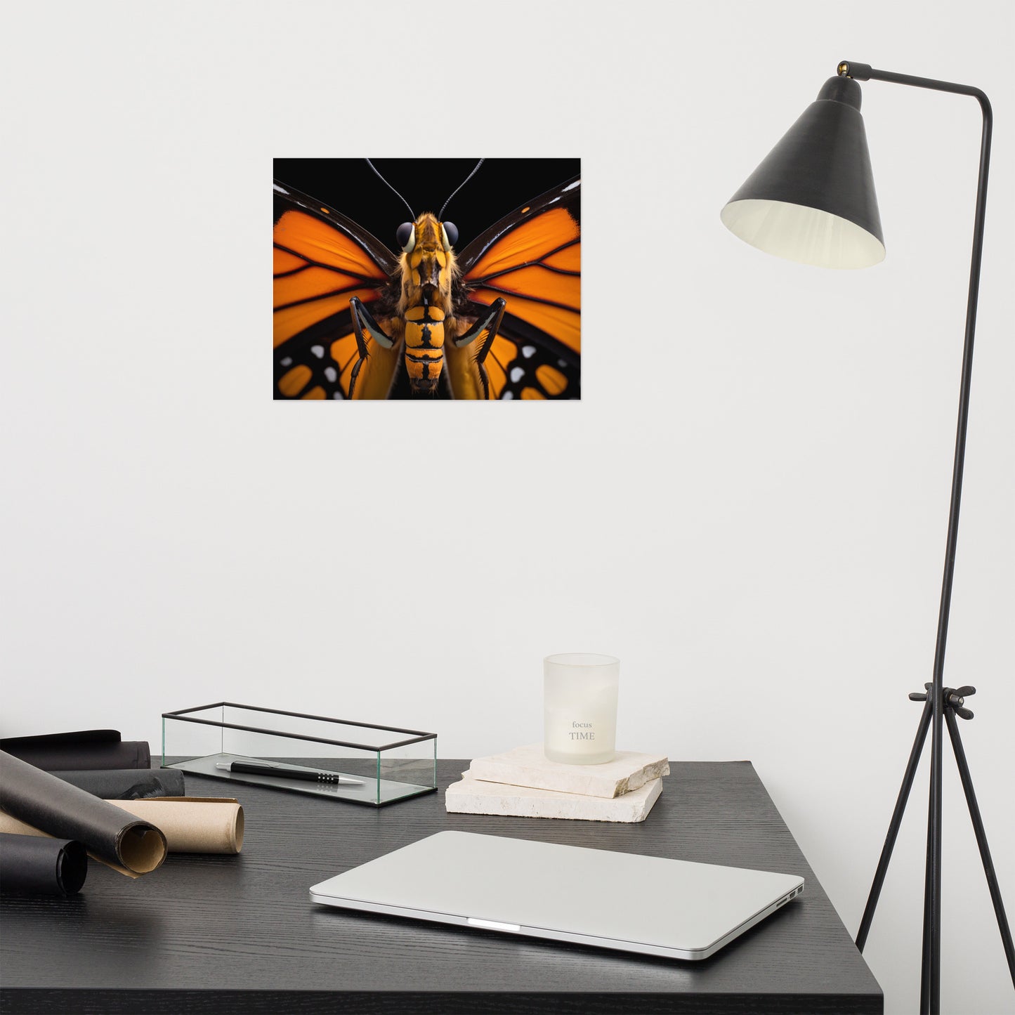 Winged Wonder Monarch Butterfly Close-up Photorealism - Digital Artwork Loose Art Print