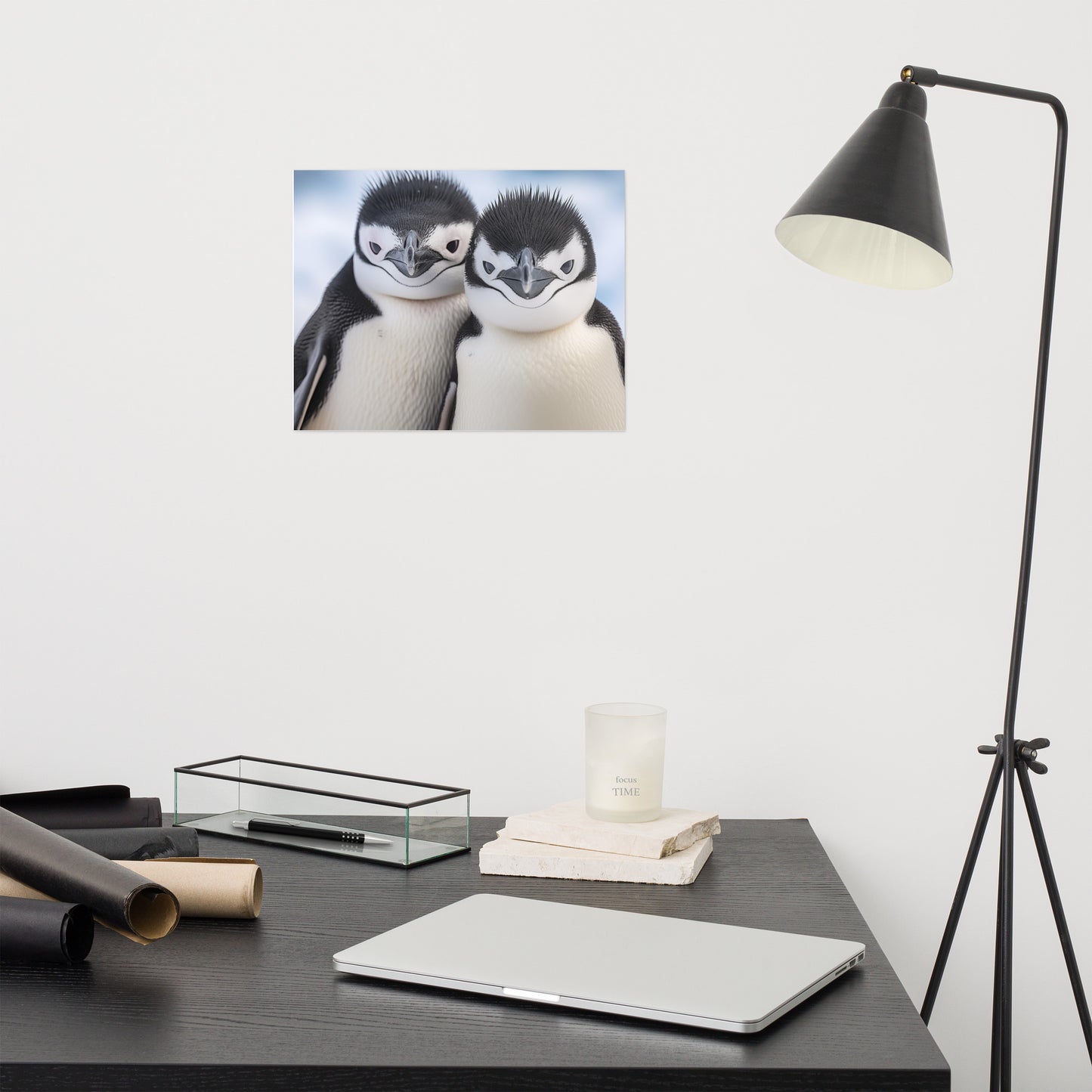 Young Penguin with Inquisitive Eyes Photorealism - Digital Artwork Loose Art Print