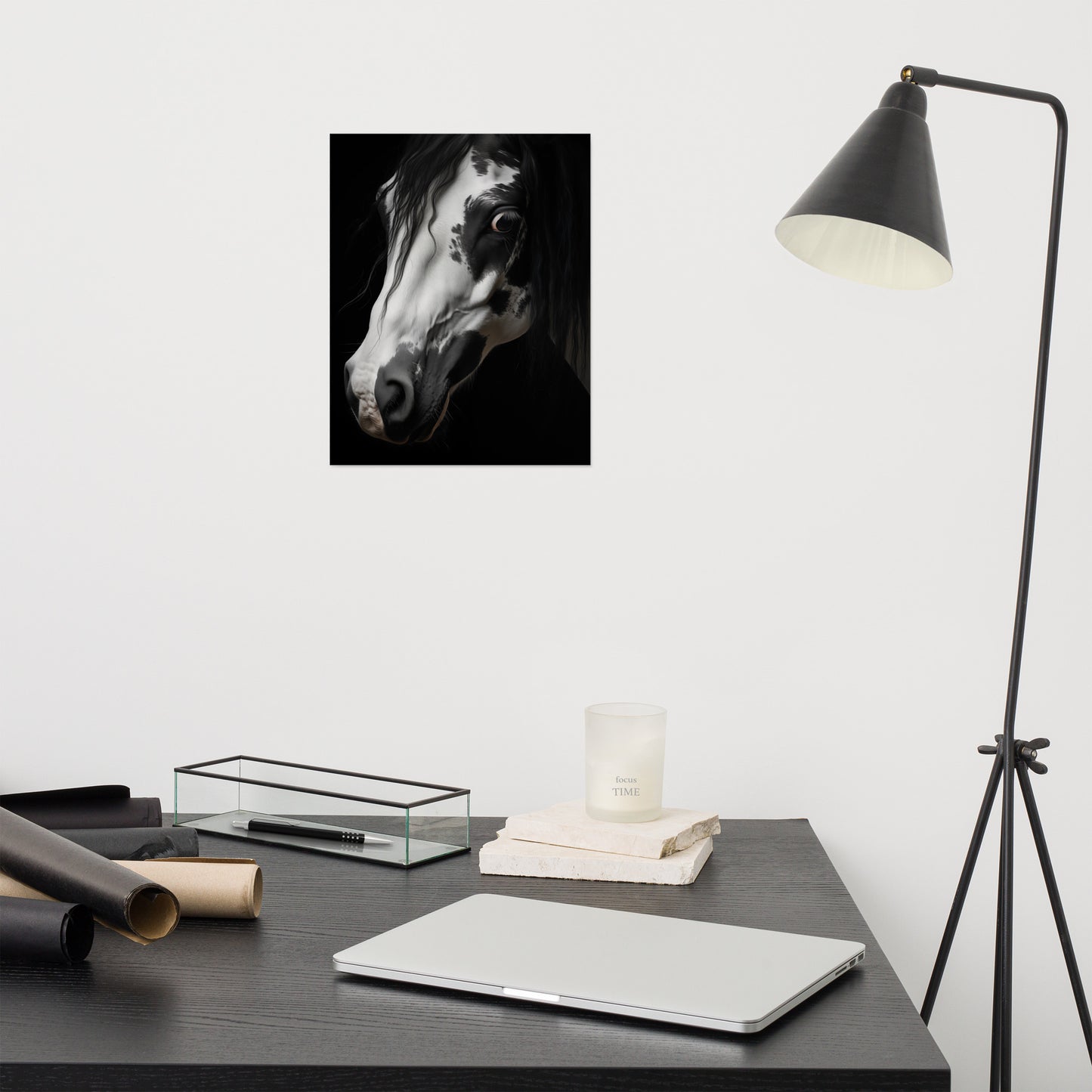 Stargazer Modern Horse Art Photorealism - Digital Artwork Loose Print