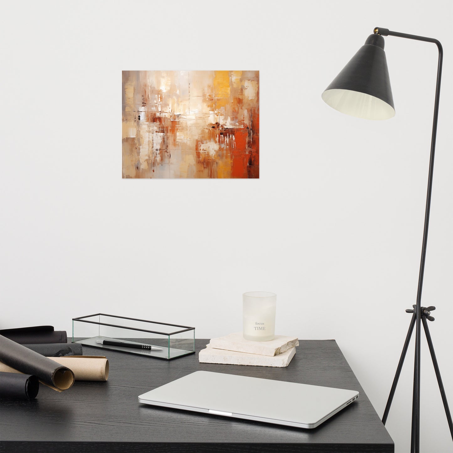 Amber Echoes Abstract Painting Digital Artwork Loose Art Print