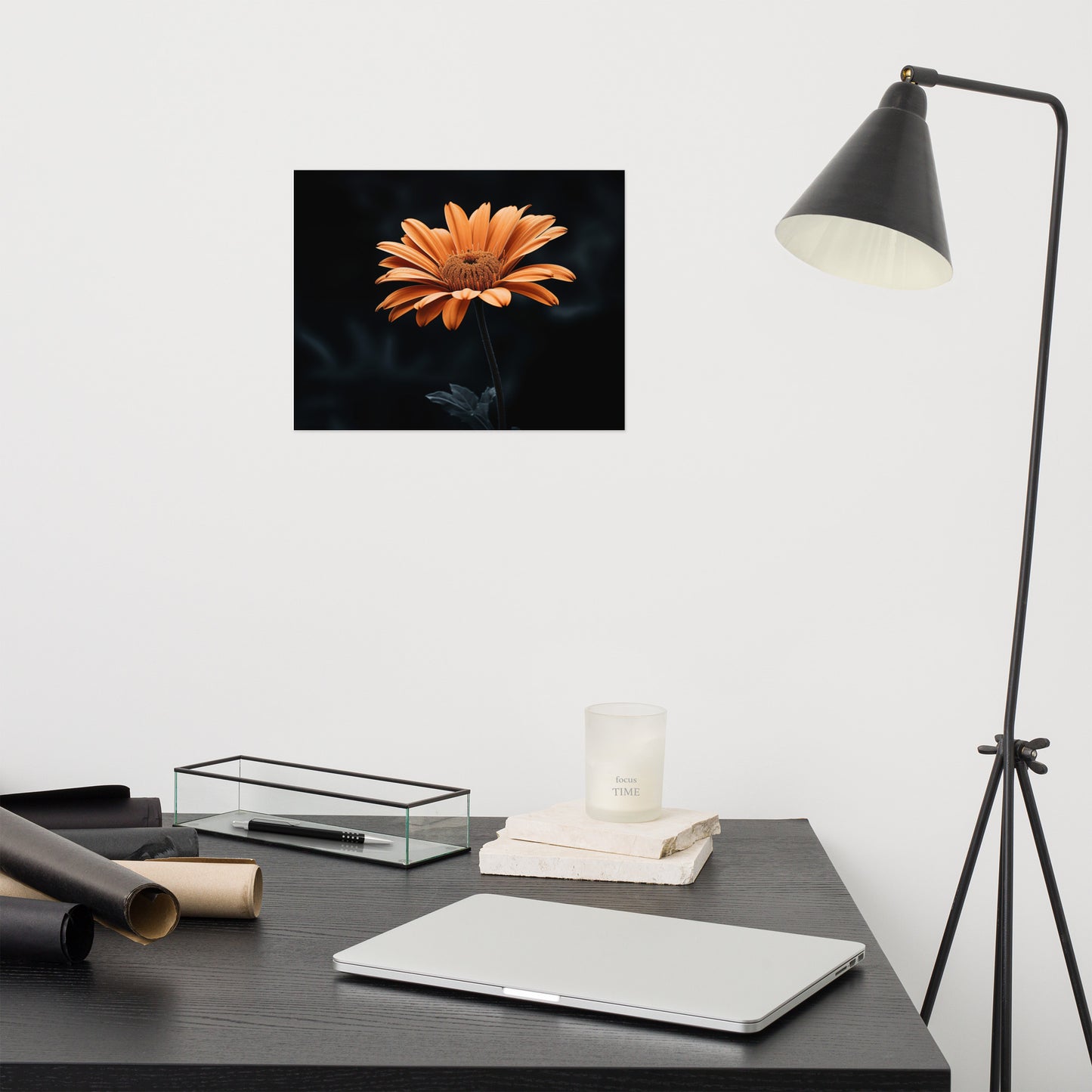 Amber Embrace Floral Photorealistic Digital Artwork Loose Art Print