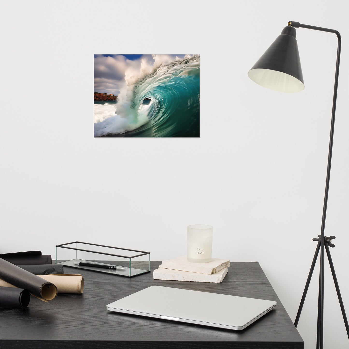 Aqua Embrace Realism Painting Digital Artwork Loose Art Print