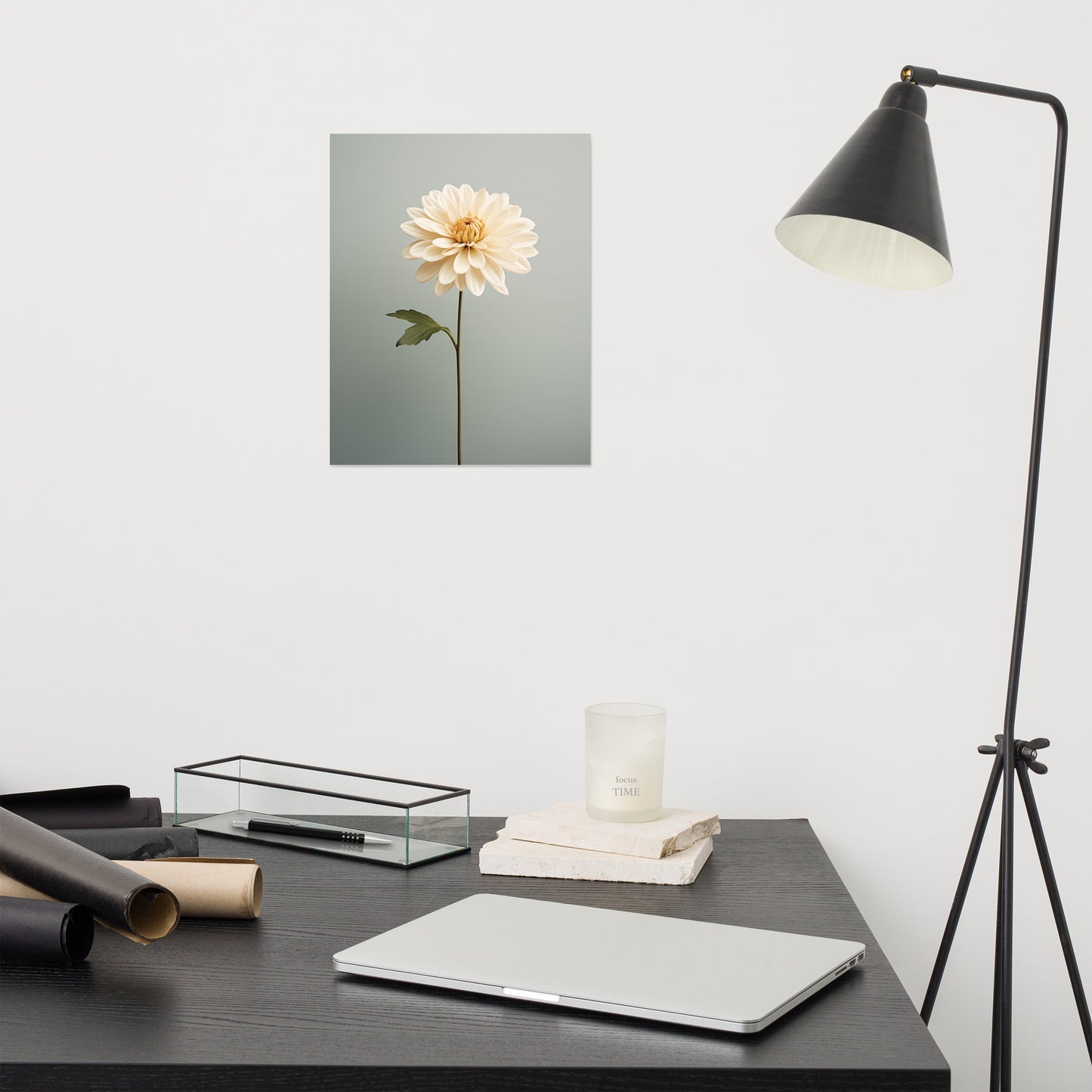 Blushing Bloom - Cream Color Realism Painting Digital Artwork Loose Art Print