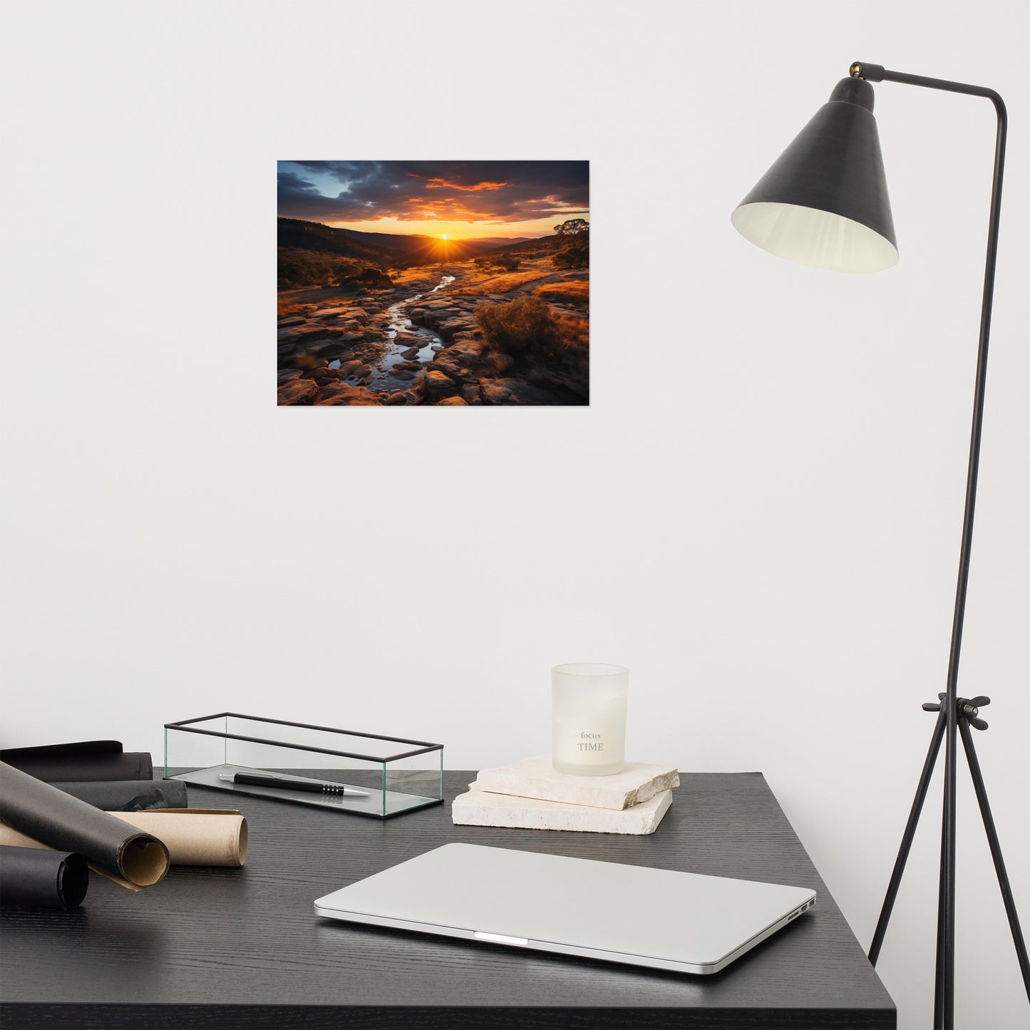 Canyon's Radiance Realism Painting Digital Artwork Loose Art Print