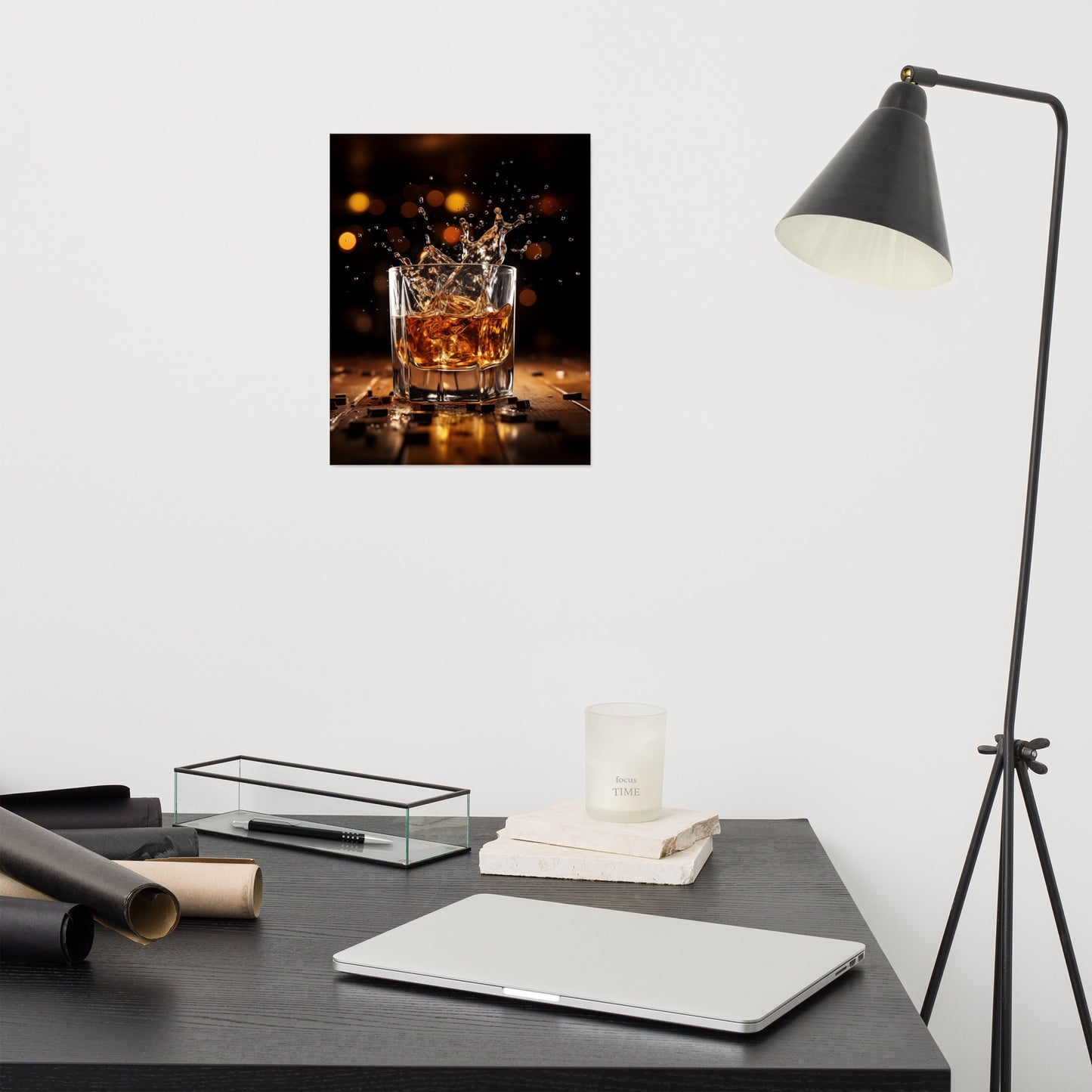 Whisky Splash Realism Painting Digital Artwork Loose Art Print