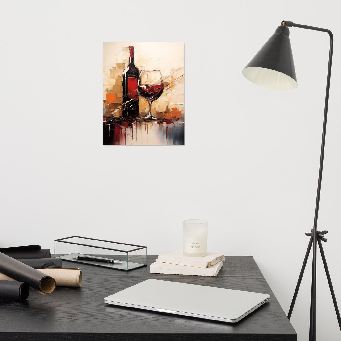 Vino Vibes Abstract Painting Digital Artwork Loose Art Print