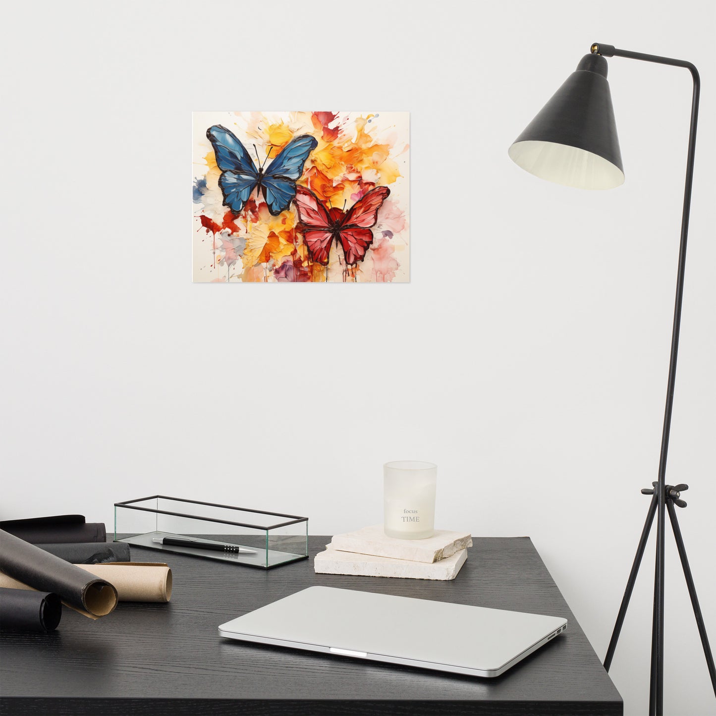Butterflies in Bloom Painting Digital Artwork Loose Art Print