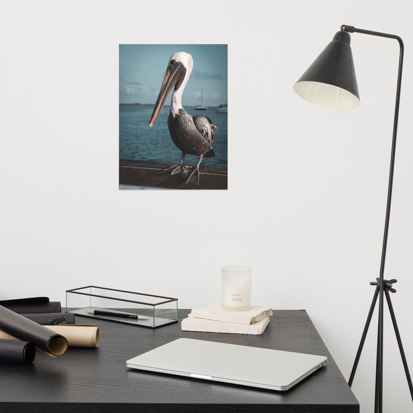Bob The Pelican 2 Colorized Loose Wall Art Print