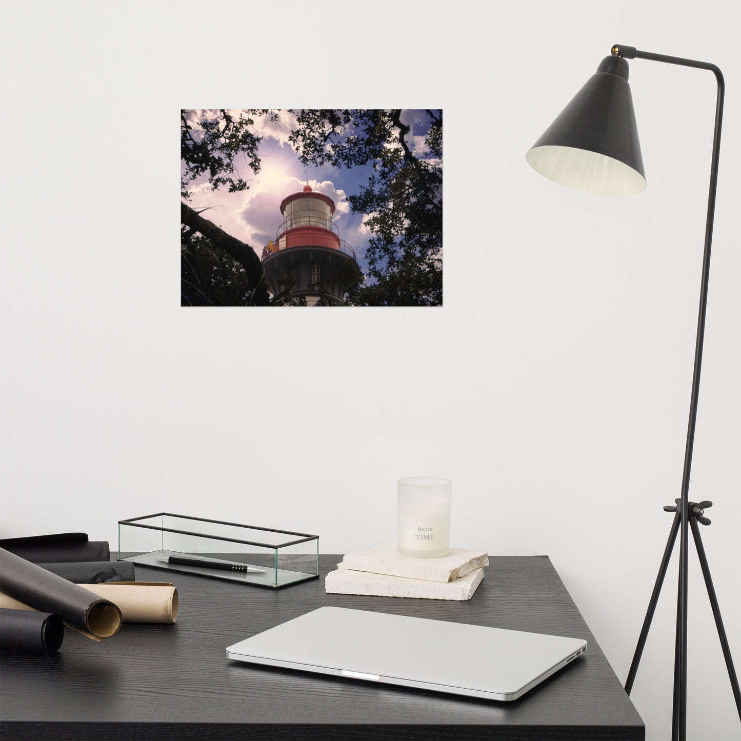 St. Augustine Lighthouse and Tree Architectural Nature Photograph Loose Wall Art Prints
