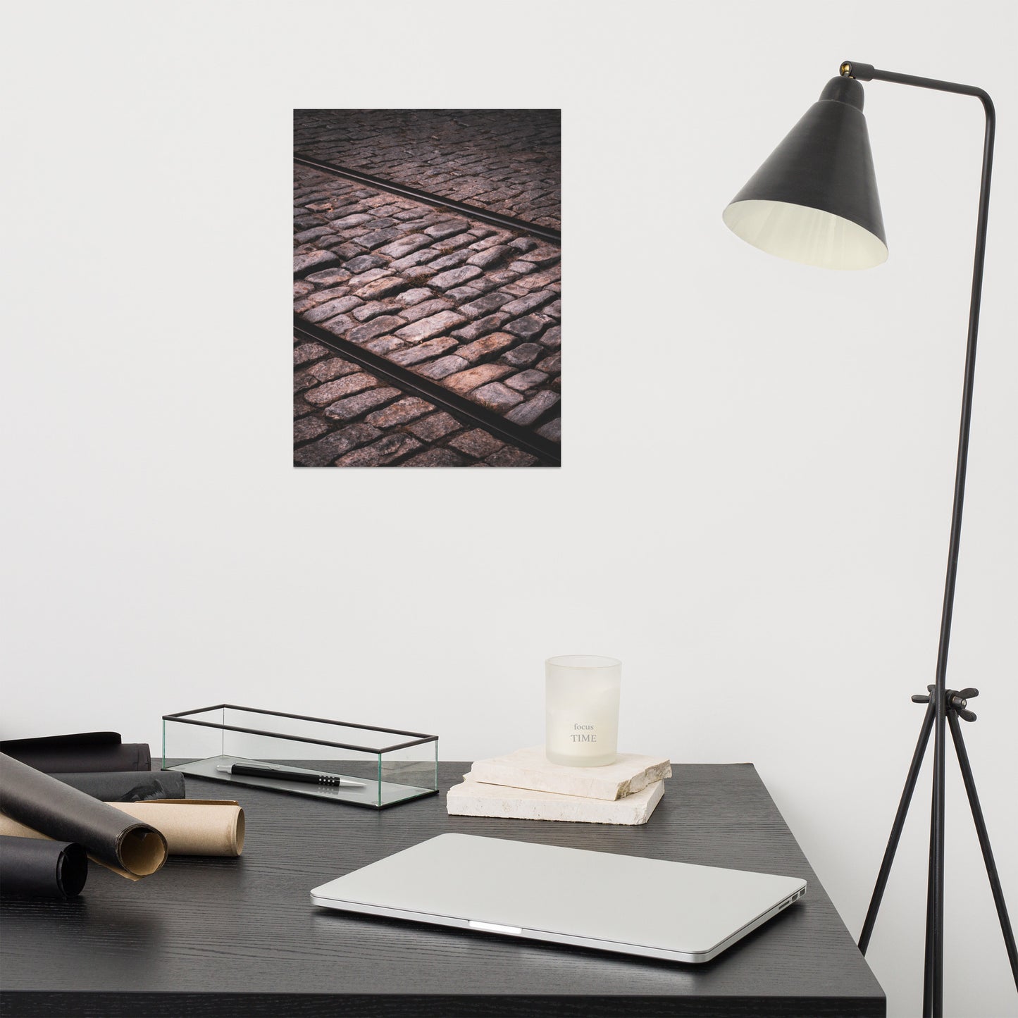 Train Tracks Cobblestone River Street Savannah Ga Rustic Farmhouse Style Industrial Photograph Loose Wall Art Print