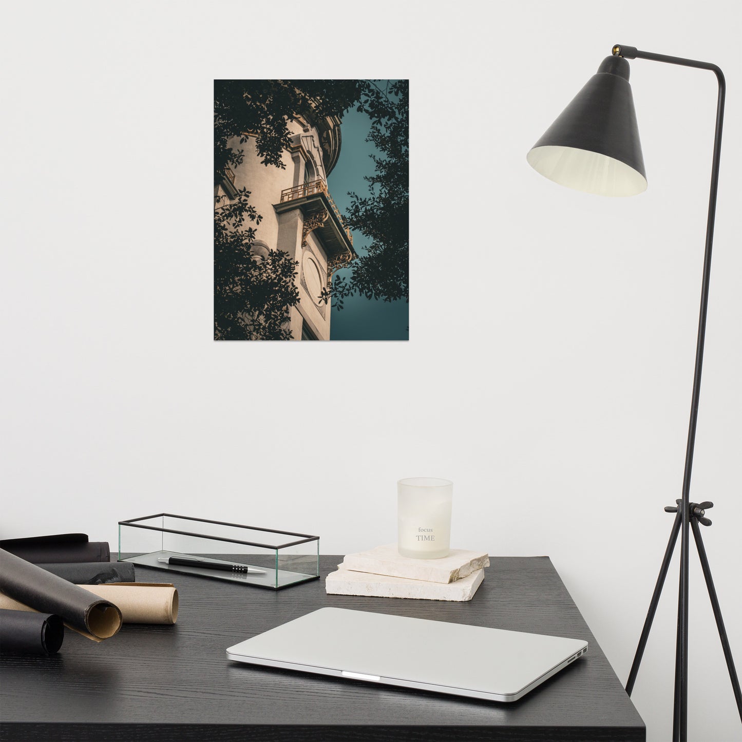 Decorative Turret Window & Trees Architectural Photograph Loose Wall Art Print