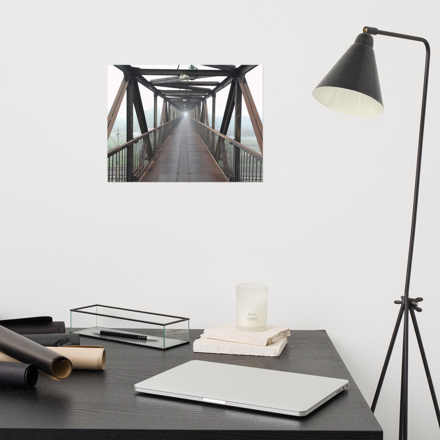 Architectural Photography Industrial: Vanishing Point Frameable Art Print