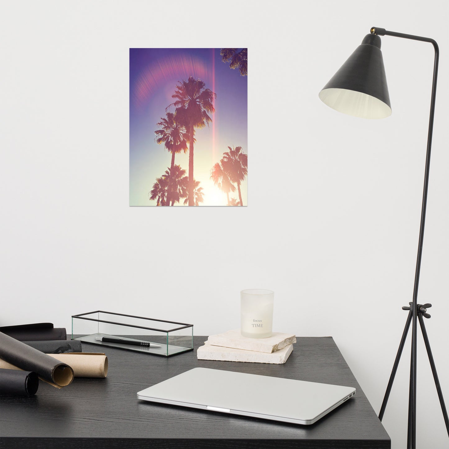 Retro Palm Trees Coastal Beach Botanical Nature Photograph Loose / Unframed Wall Art Print