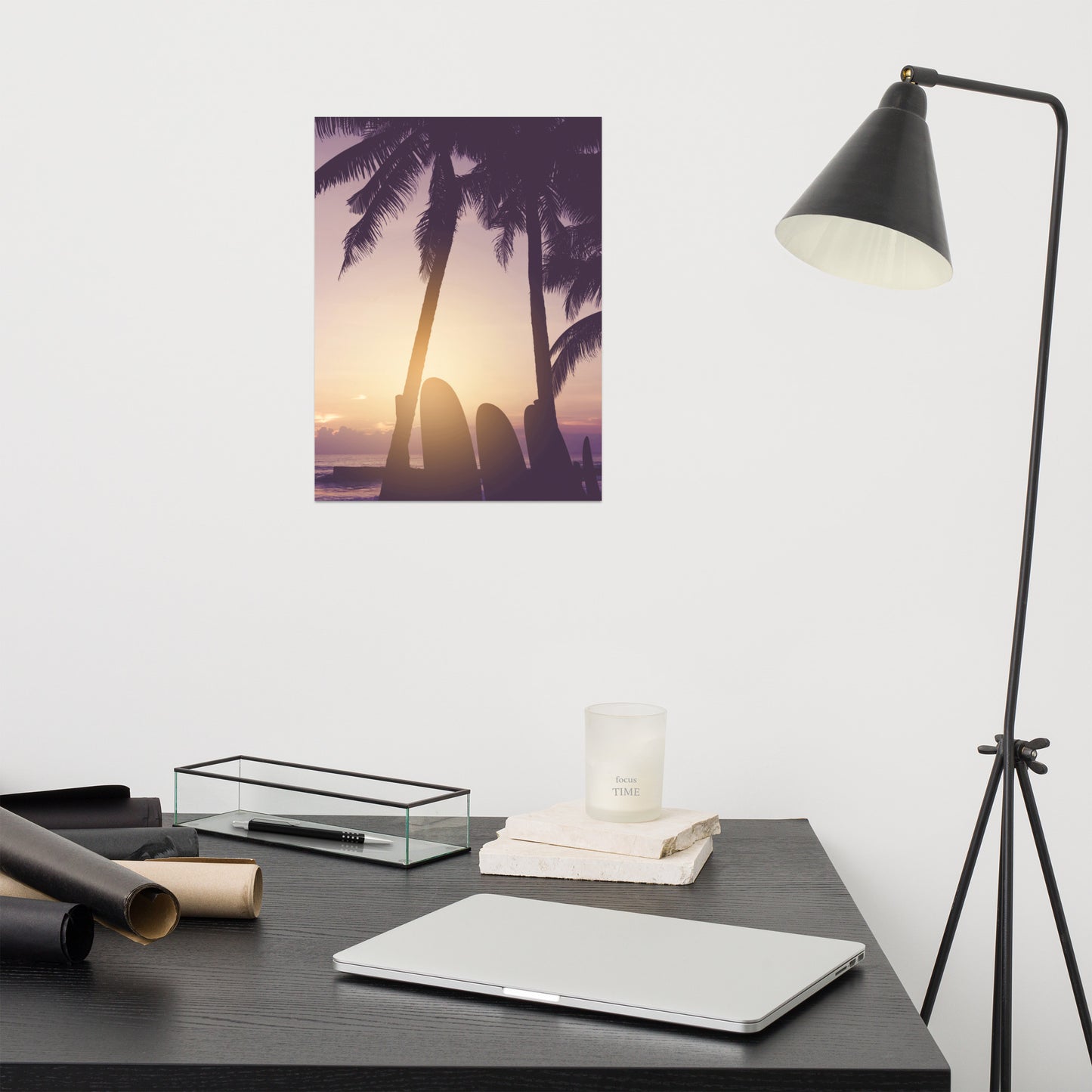 Surfer's Sunset Tropical Coastal Scene Lifestyle Photograph Loose Wall Art Print