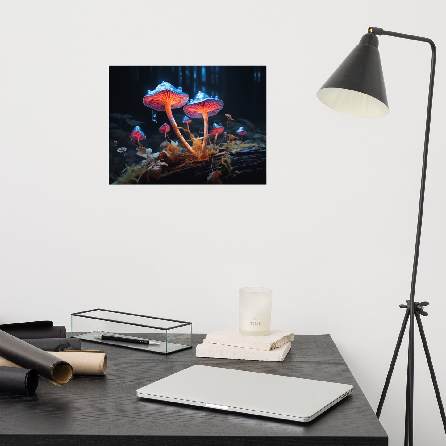 Minimalist Botanical Wall Art: "Mystical Mushrooms" Abstract / Modern Unframed Print