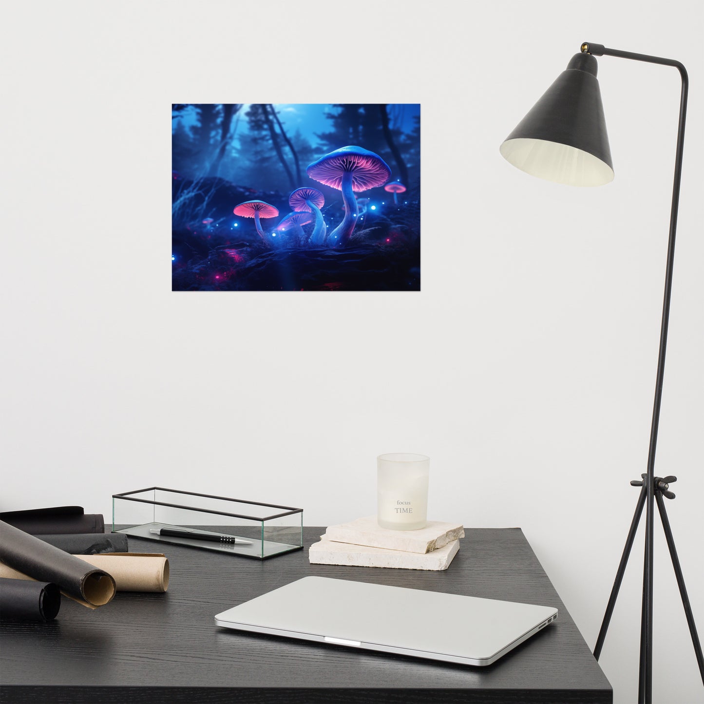 Amazing Surreal Art: "Nature's Nightlight Mushrooms" - Abstract / Minimal / Modern / Botanical Print