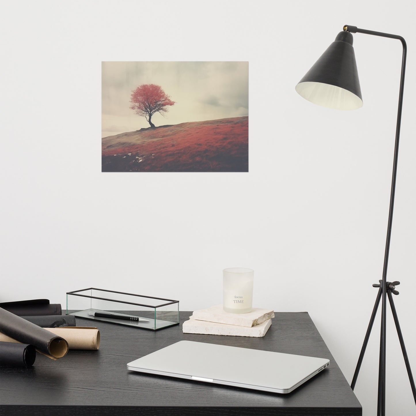 Autumn Solitude Minimal Botanical Retro Subdued Photorealism - Digital Artwork Loose Print