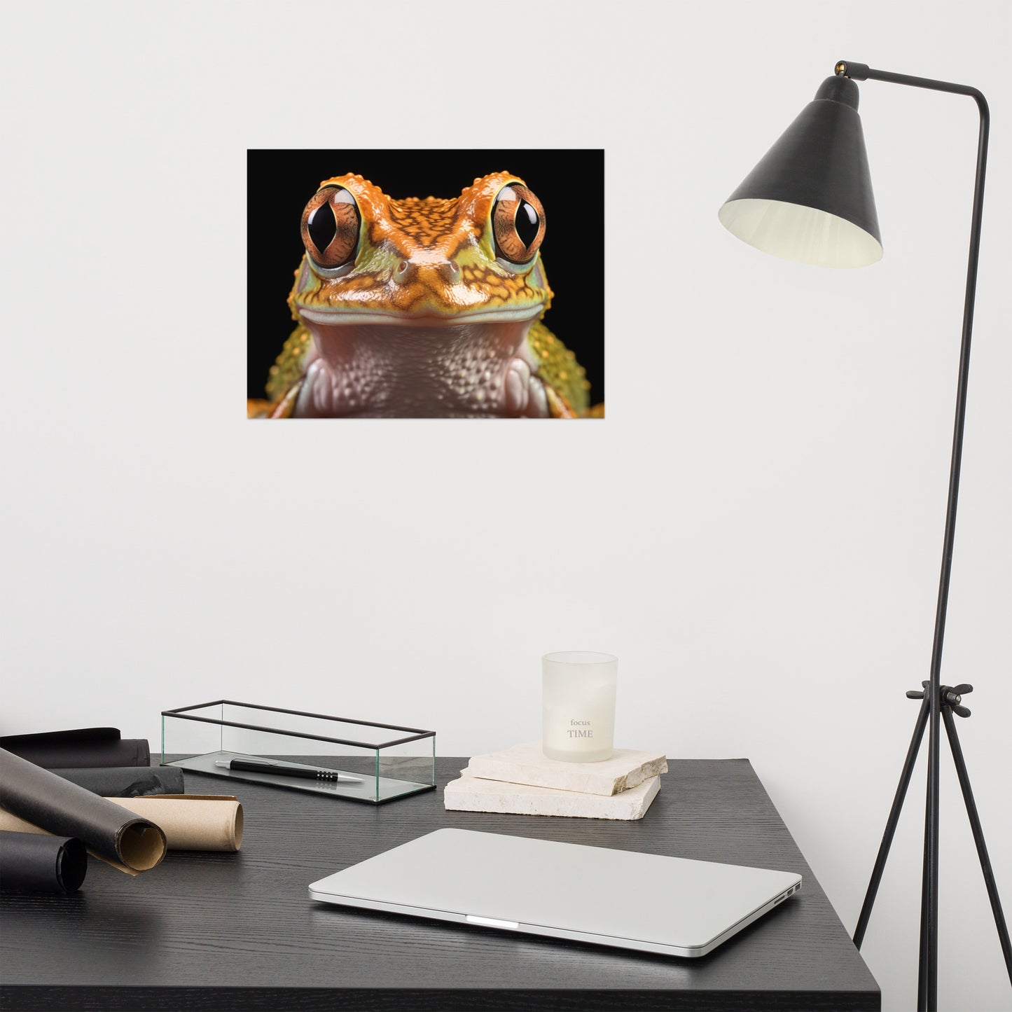 Beady-Eyed Beauty Hylidae Tree Frog Photorealism Painting - Digital Artwork Loose Art Print