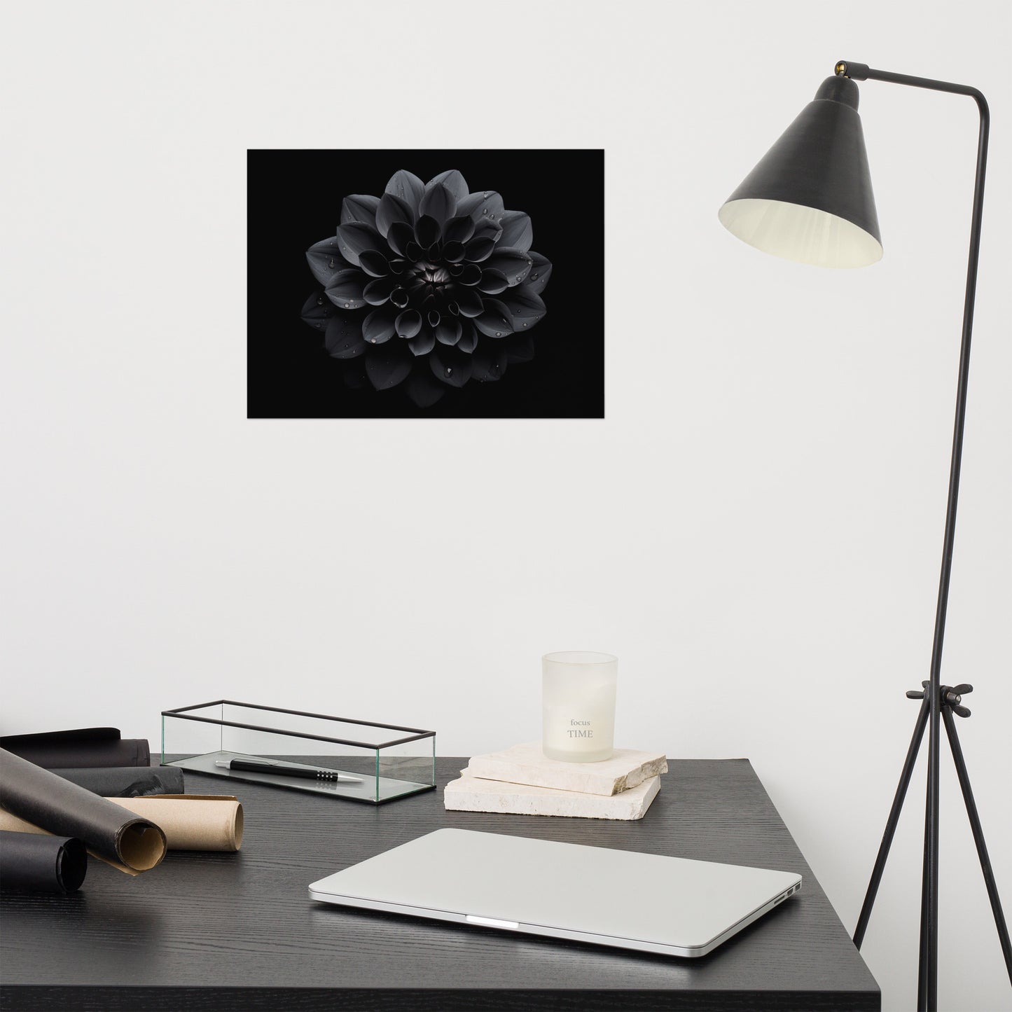 Black Beauty Black Flowers Photorealism Painting - Digital Artwork Loose Art Print