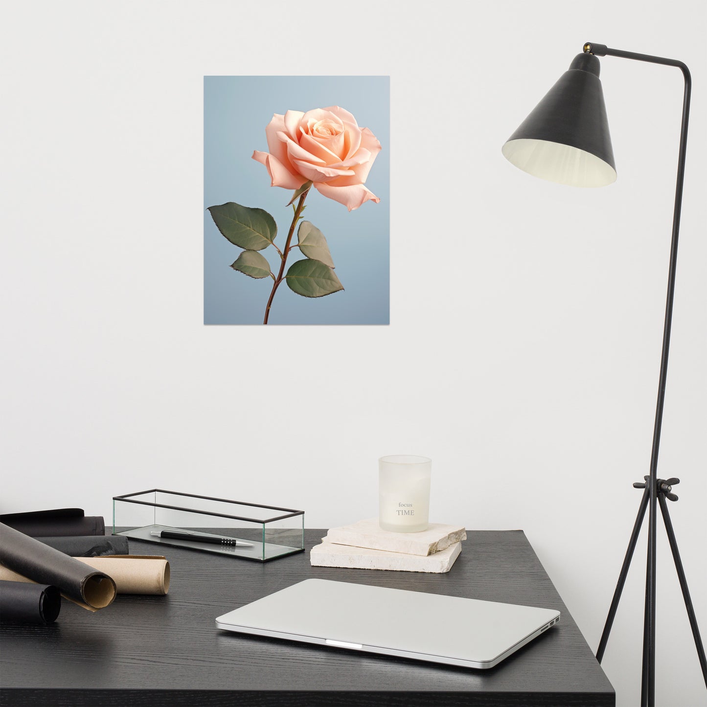 Blooming Brilliance Blush Flowers Photorealistic Painting - Digital Artwork Loose Art Print