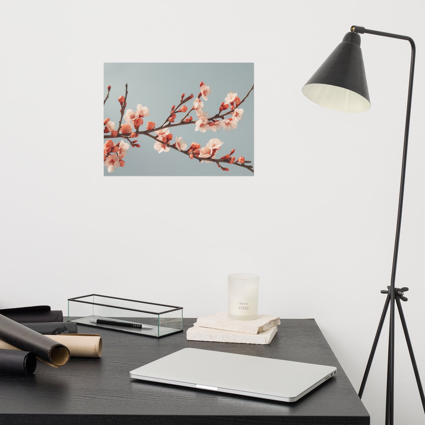 Botanical Whispers Apricot Blooms Peach Floral Photorealism Painting - Digital Artwork Loose Art Print