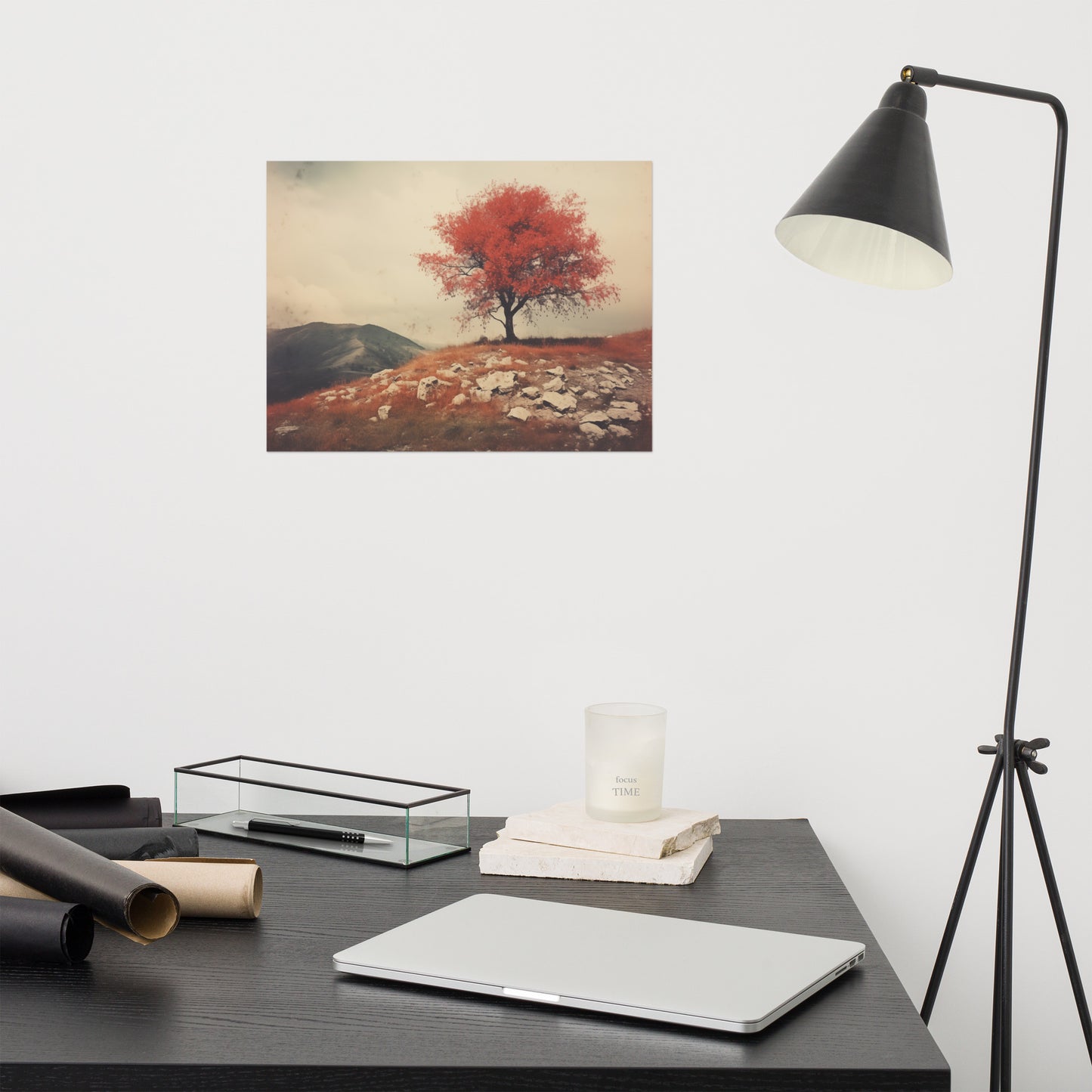 Country Wall Decoration: Crimson Peak Minimal Botanical Retro Subdued Photorealism - Digital Artwork Loose Art Print
