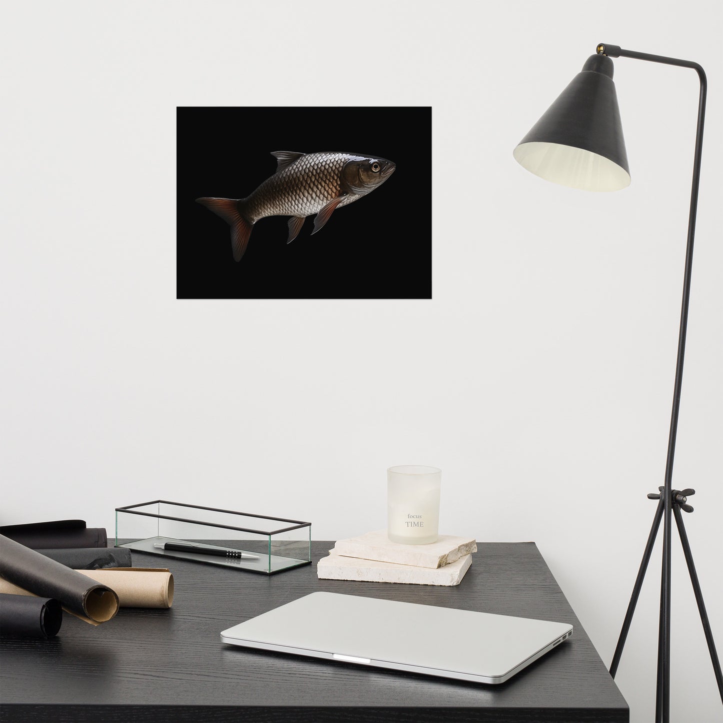 Scaled Silhouette Minimal Photorealism - Digital Artwork Loose Art Print